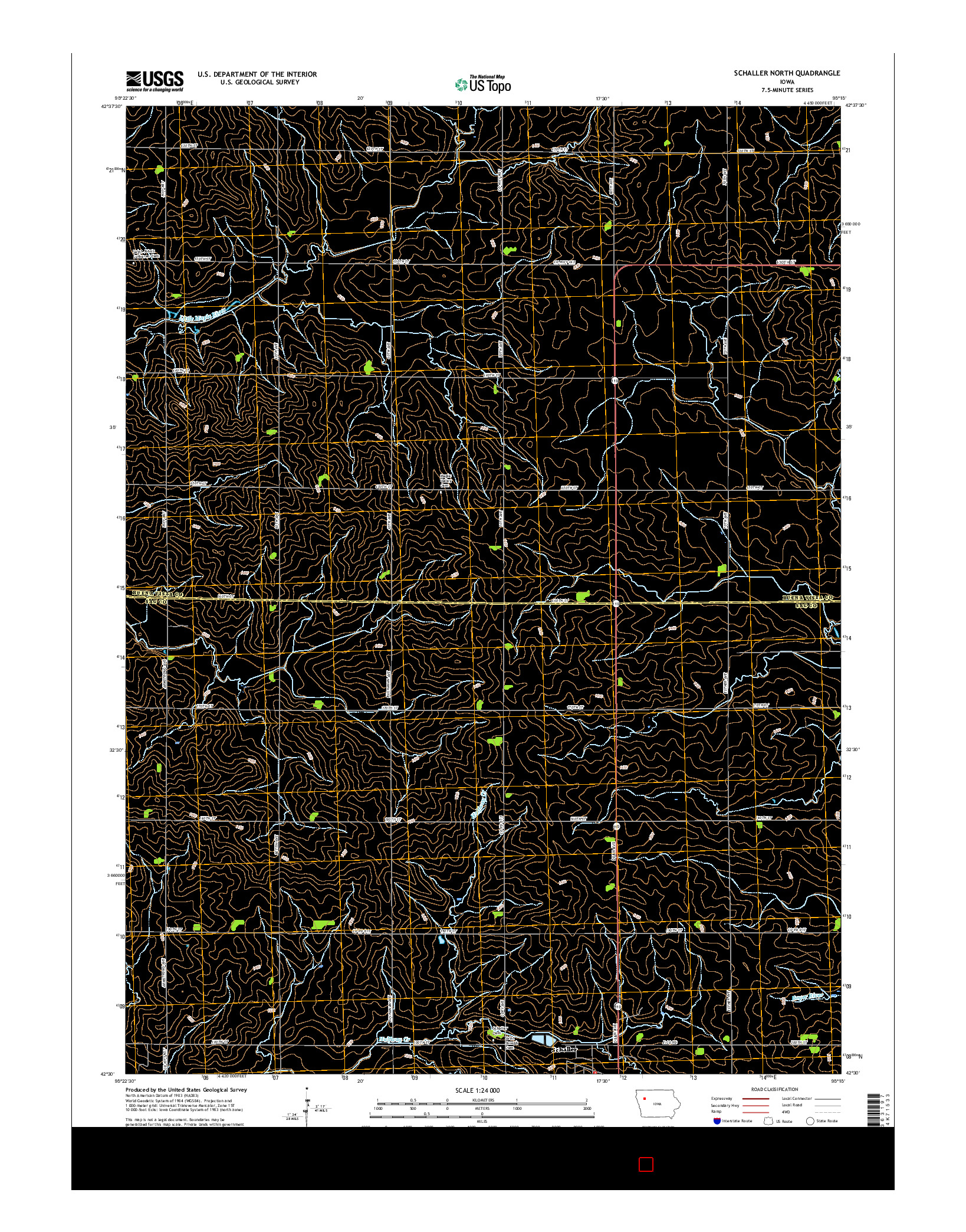 USGS US TOPO 7.5-MINUTE MAP FOR SCHALLER NORTH, IA 2015