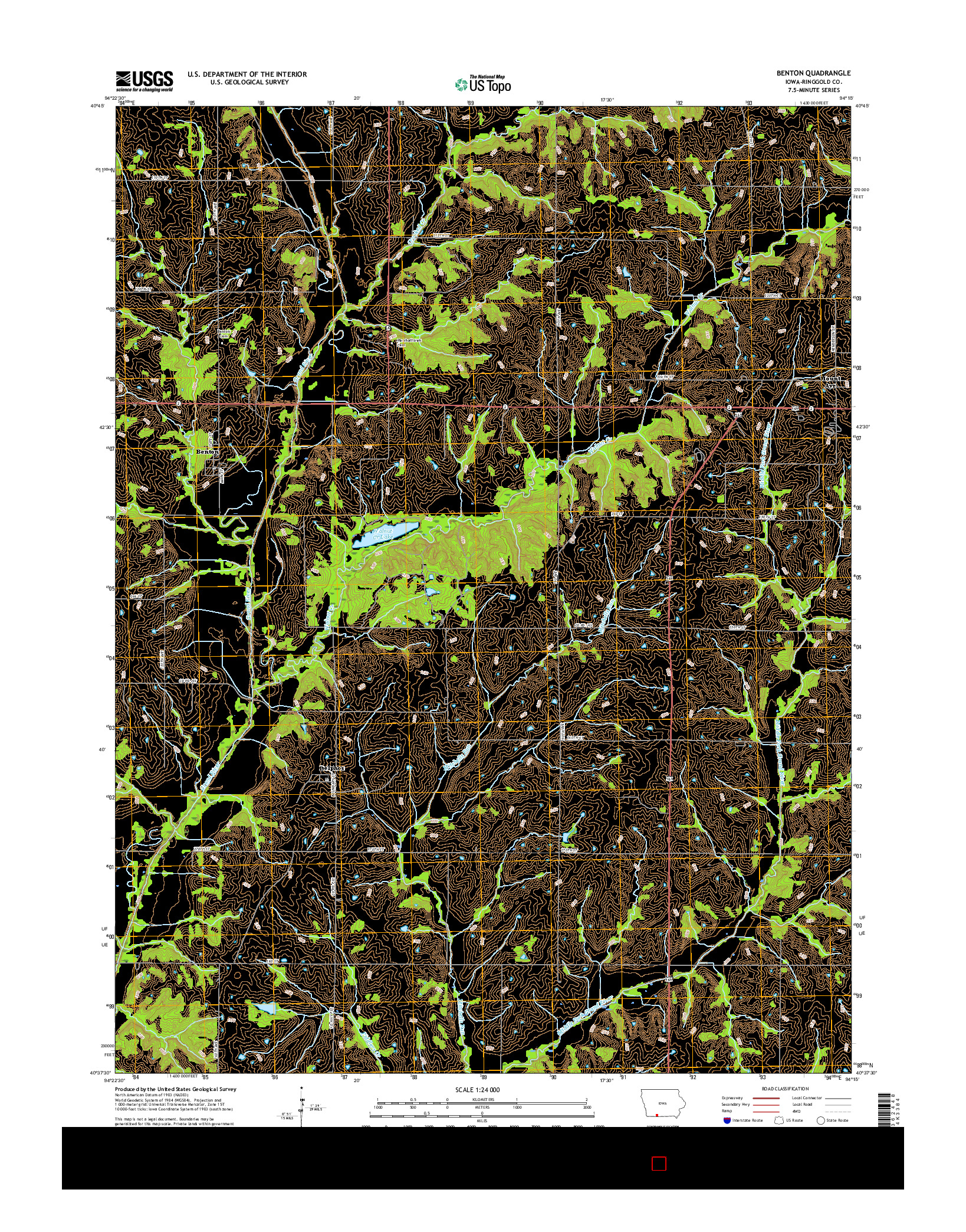 USGS US TOPO 7.5-MINUTE MAP FOR BENTON, IA 2015