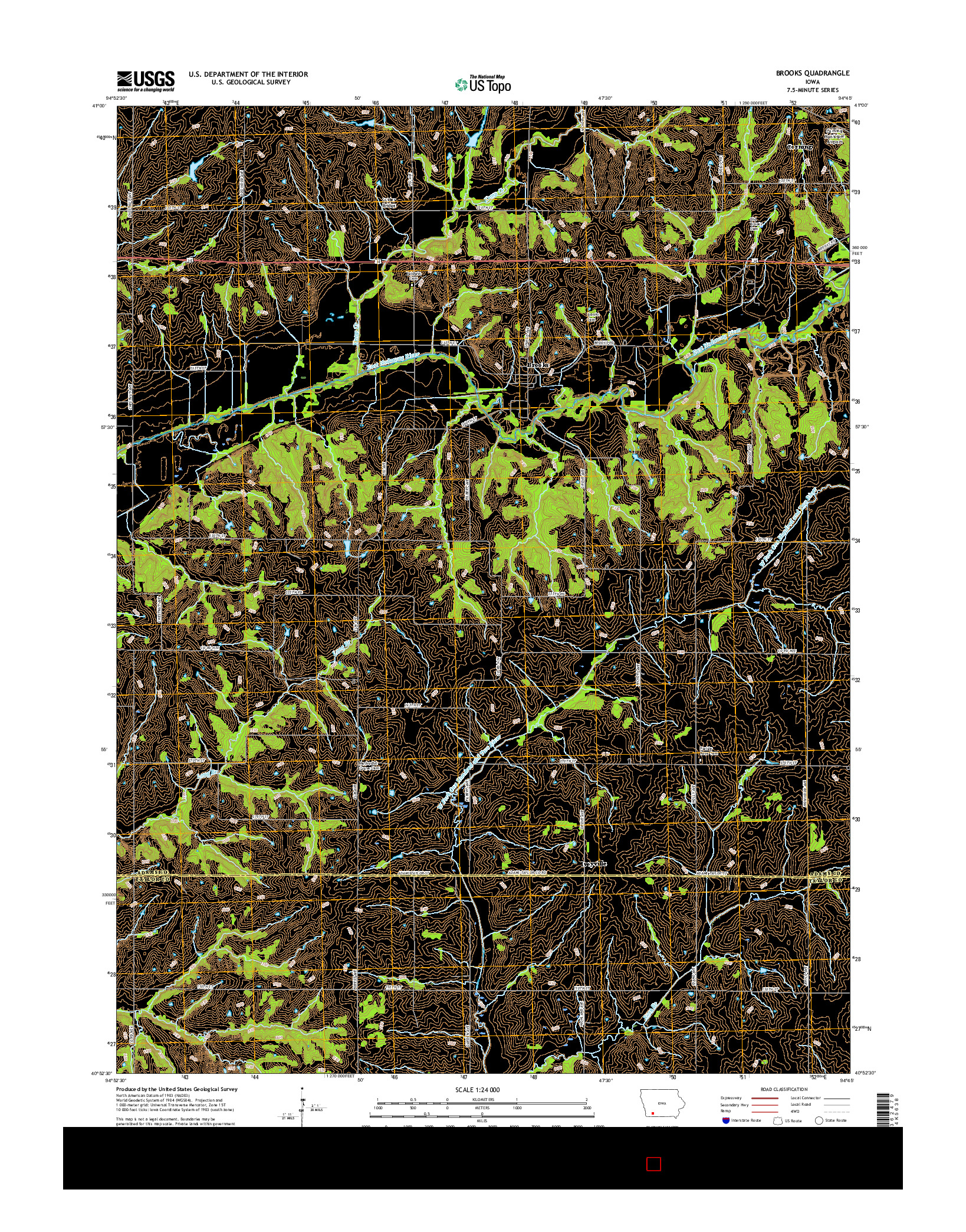 USGS US TOPO 7.5-MINUTE MAP FOR BROOKS, IA 2015