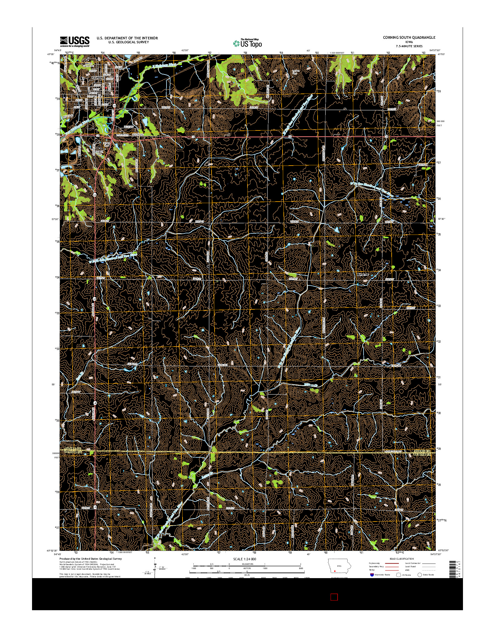 USGS US TOPO 7.5-MINUTE MAP FOR CORNING SOUTH, IA 2015