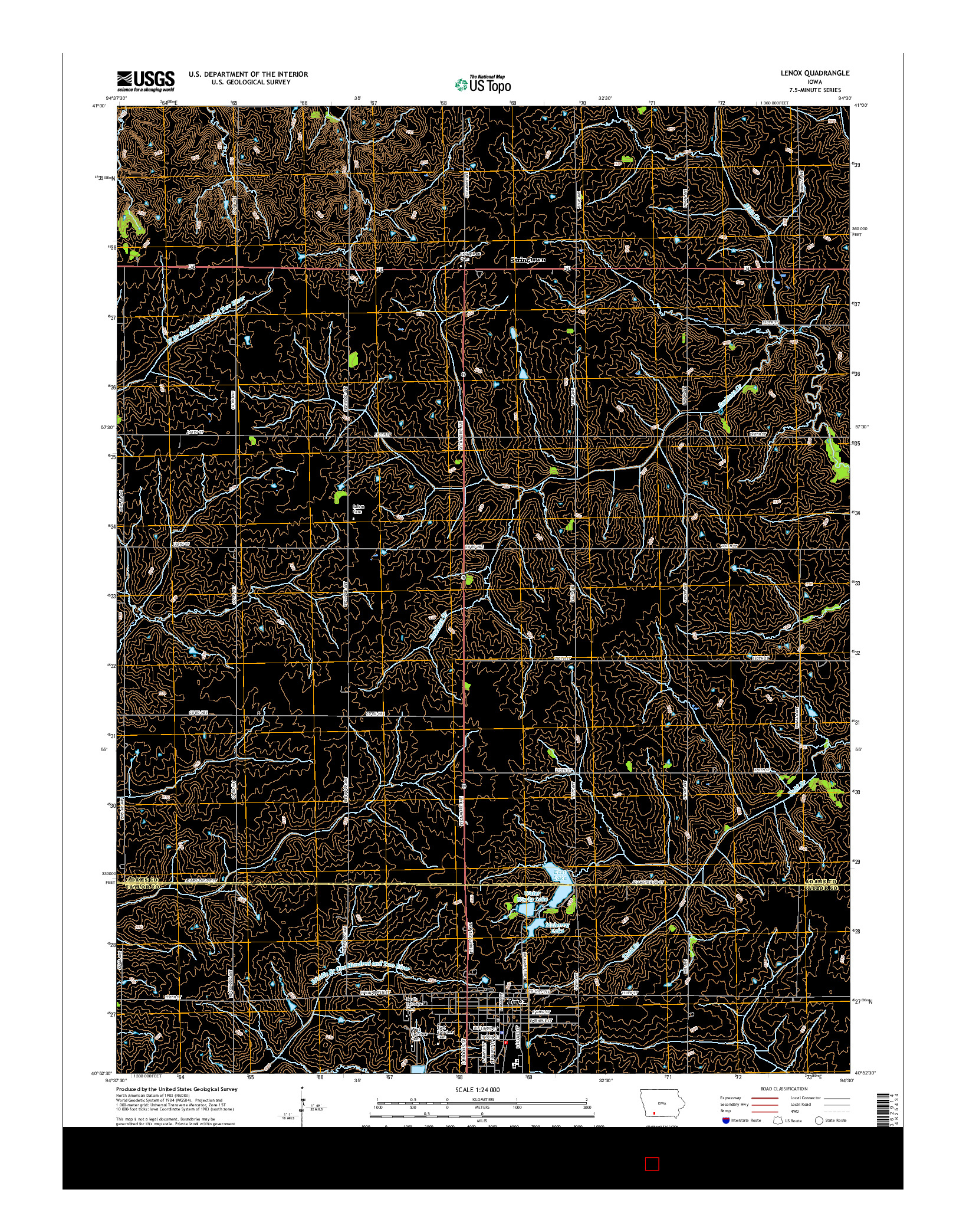 USGS US TOPO 7.5-MINUTE MAP FOR LENOX, IA 2015