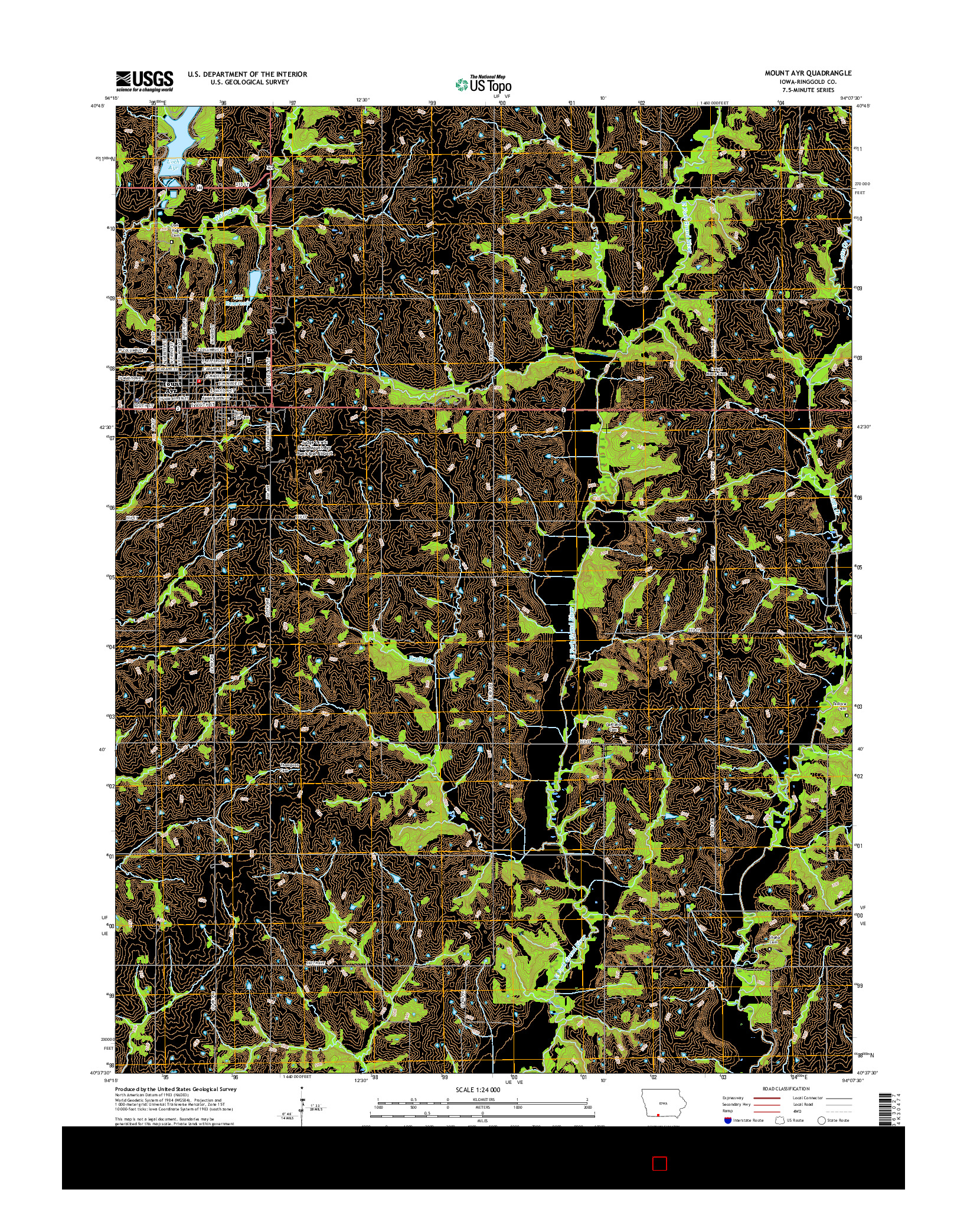 USGS US TOPO 7.5-MINUTE MAP FOR MOUNT AYR, IA 2015