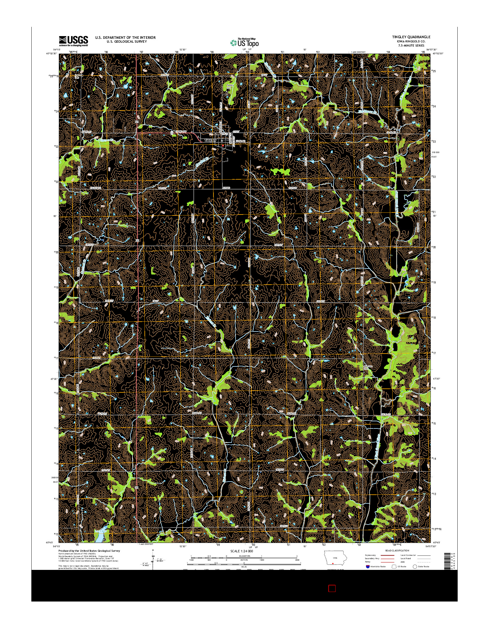 USGS US TOPO 7.5-MINUTE MAP FOR TINGLEY, IA 2015