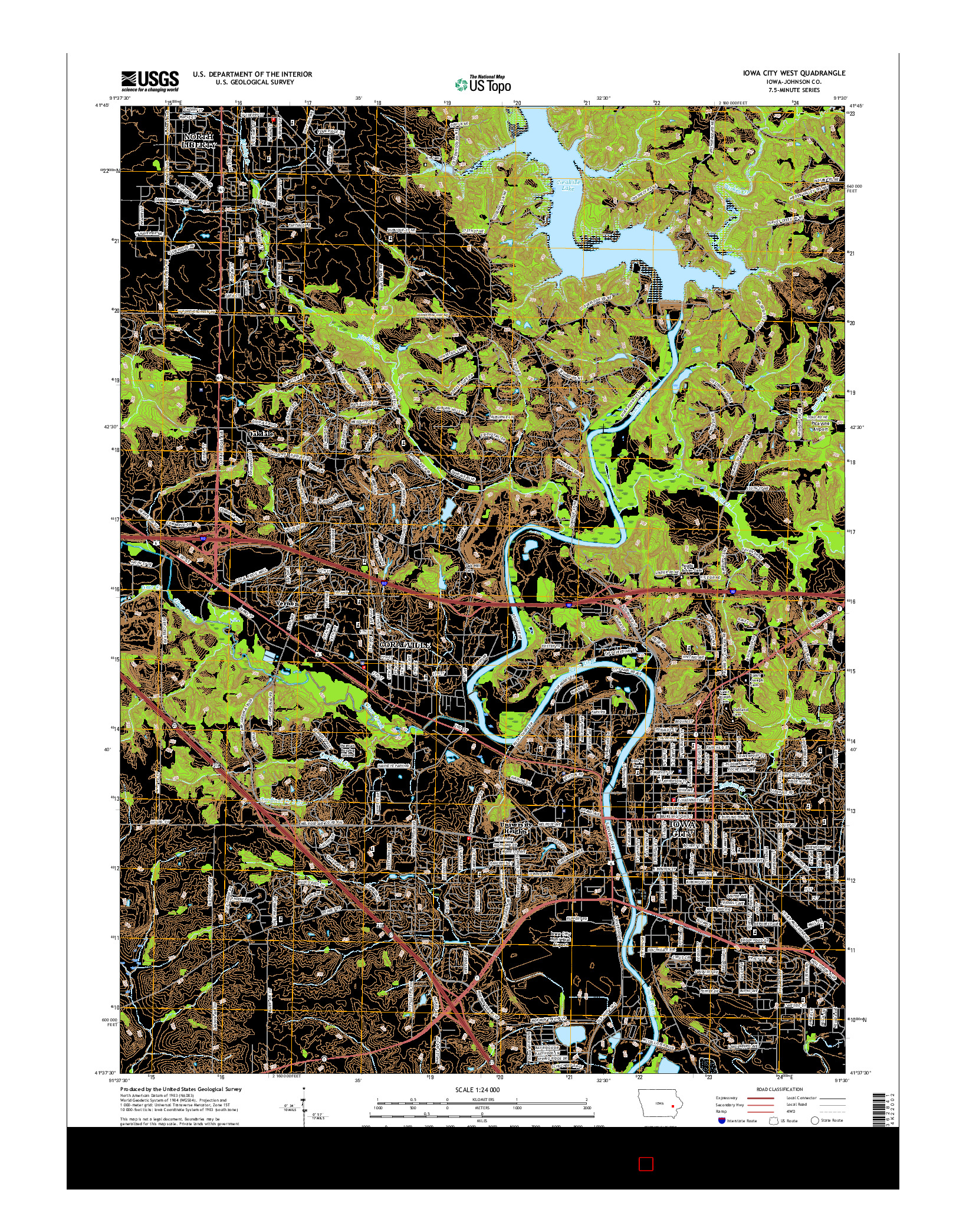 USGS US TOPO 7.5-MINUTE MAP FOR IOWA CITY WEST, IA 2015