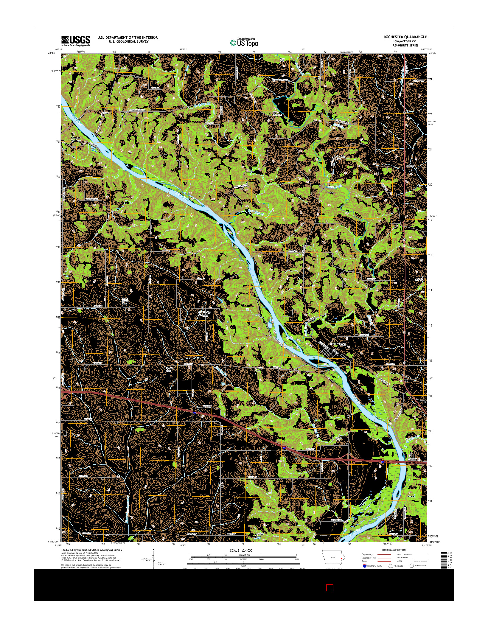 USGS US TOPO 7.5-MINUTE MAP FOR ROCHESTER, IA 2015