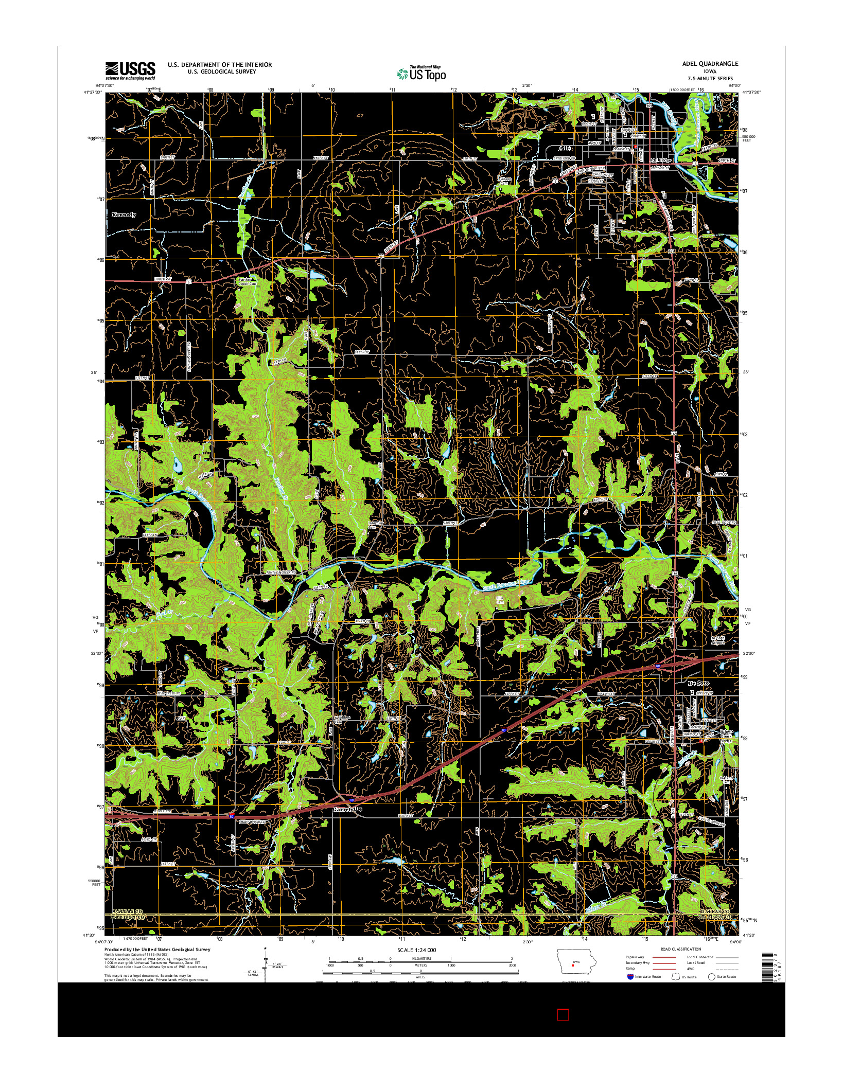 USGS US TOPO 7.5-MINUTE MAP FOR ADEL, IA 2015