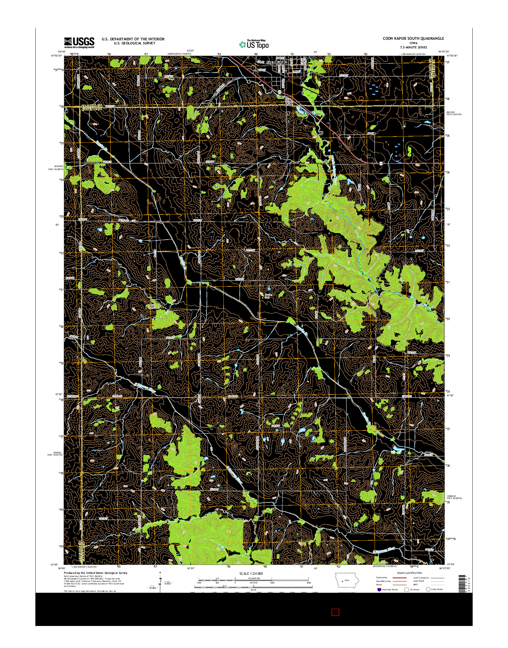 USGS US TOPO 7.5-MINUTE MAP FOR COON RAPIDS SOUTH, IA 2015