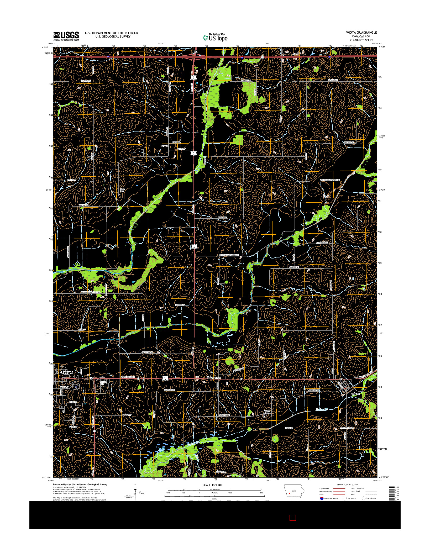 USGS US TOPO 7.5-MINUTE MAP FOR WIOTA, IA 2015