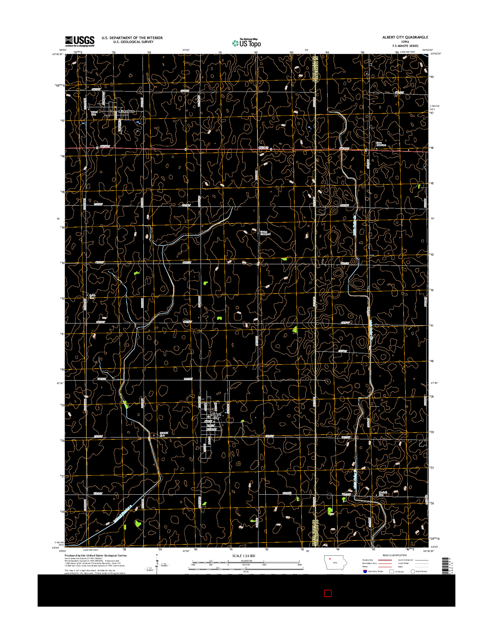 USGS US TOPO 7.5-MINUTE MAP FOR ALBERT CITY, IA 2015