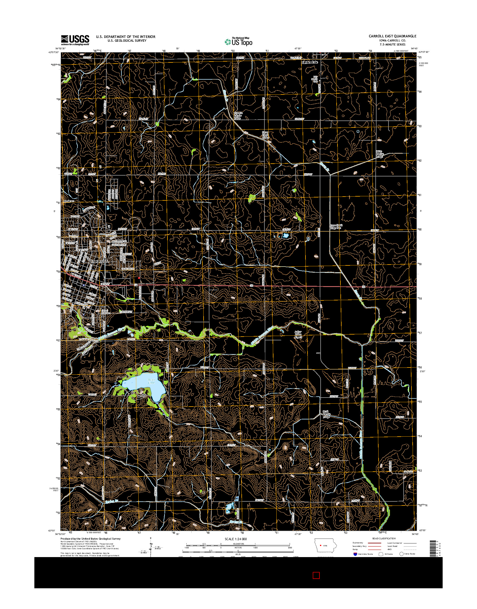 USGS US TOPO 7.5-MINUTE MAP FOR CARROLL EAST, IA 2015
