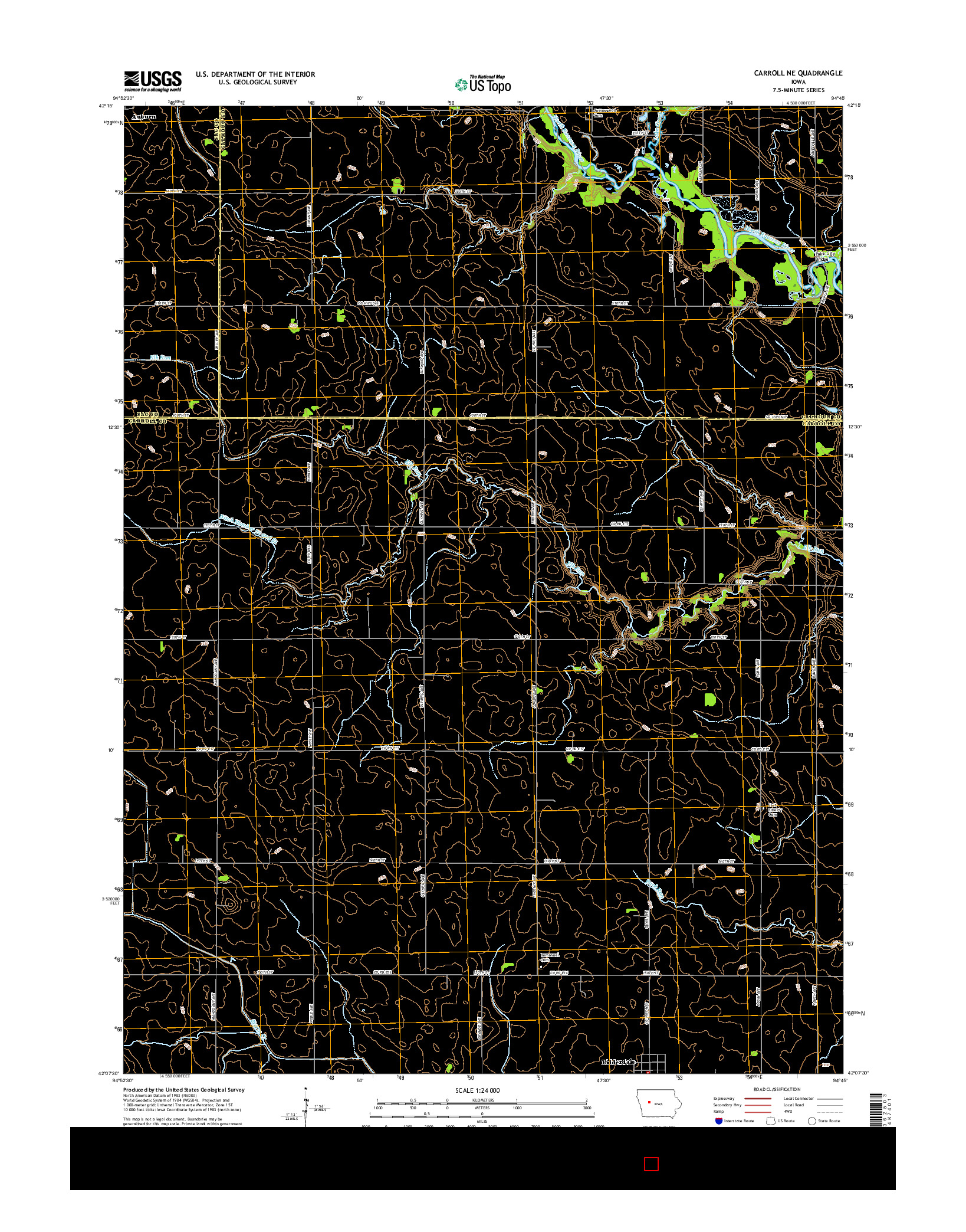 USGS US TOPO 7.5-MINUTE MAP FOR CARROLL NE, IA 2015