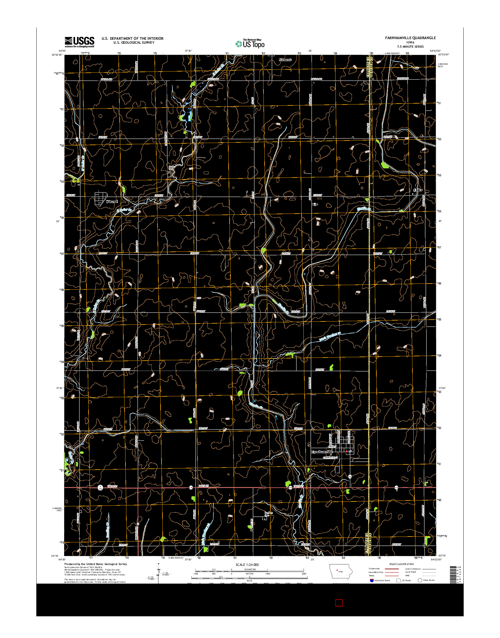 USGS US TOPO 7.5-MINUTE MAP FOR FARNHAMVILLE, IA 2015