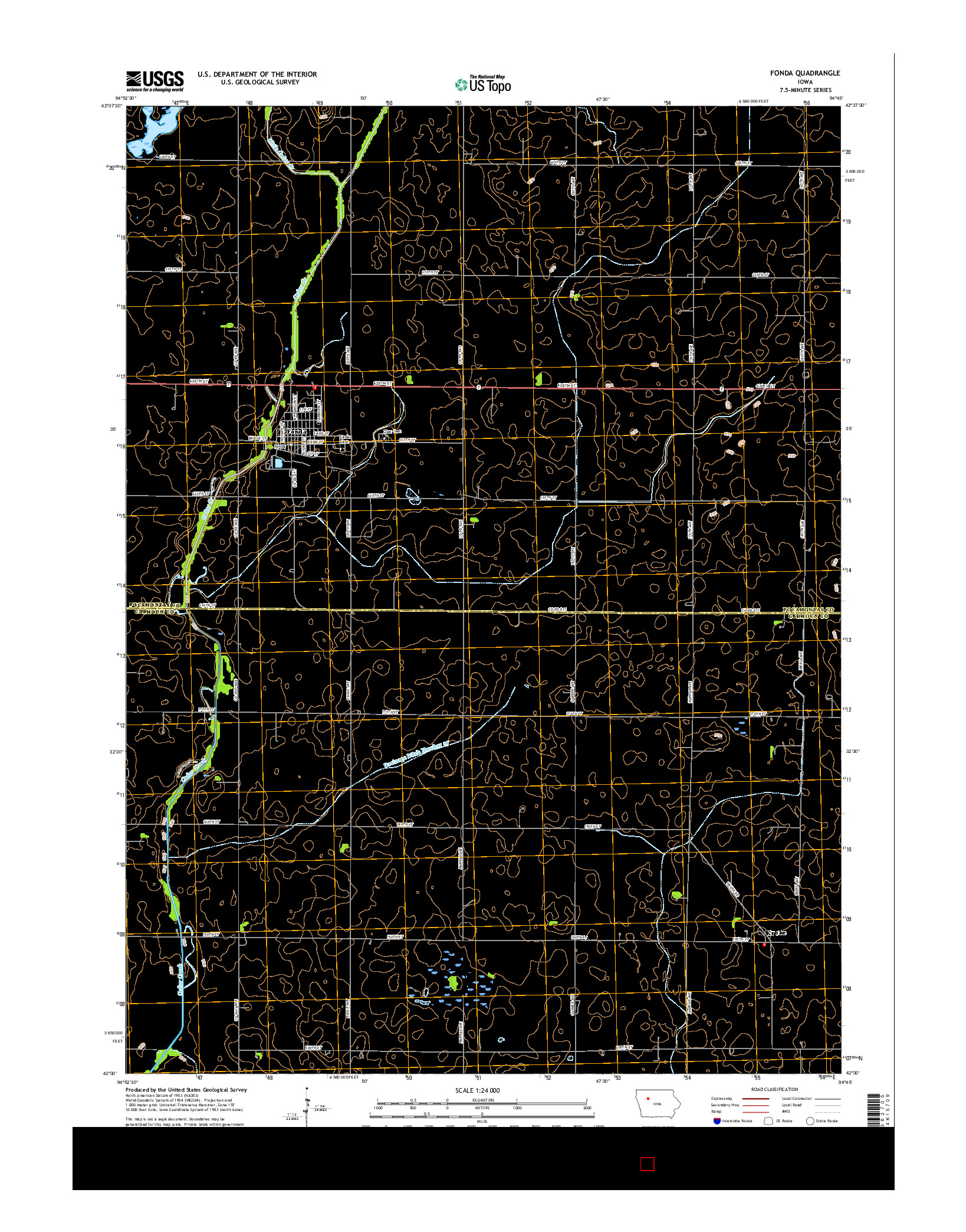 USGS US TOPO 7.5-MINUTE MAP FOR FONDA, IA 2015