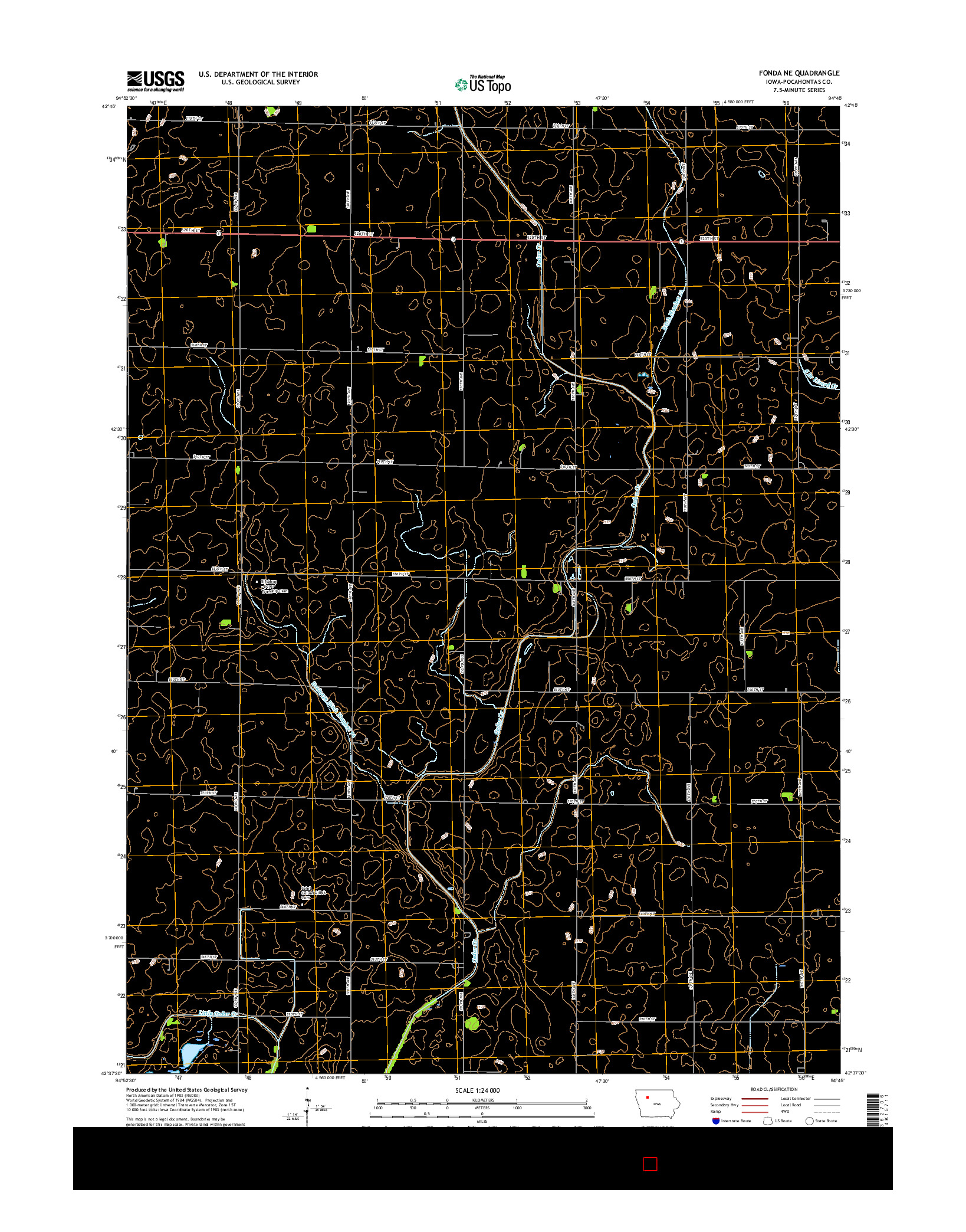 USGS US TOPO 7.5-MINUTE MAP FOR FONDA NE, IA 2015