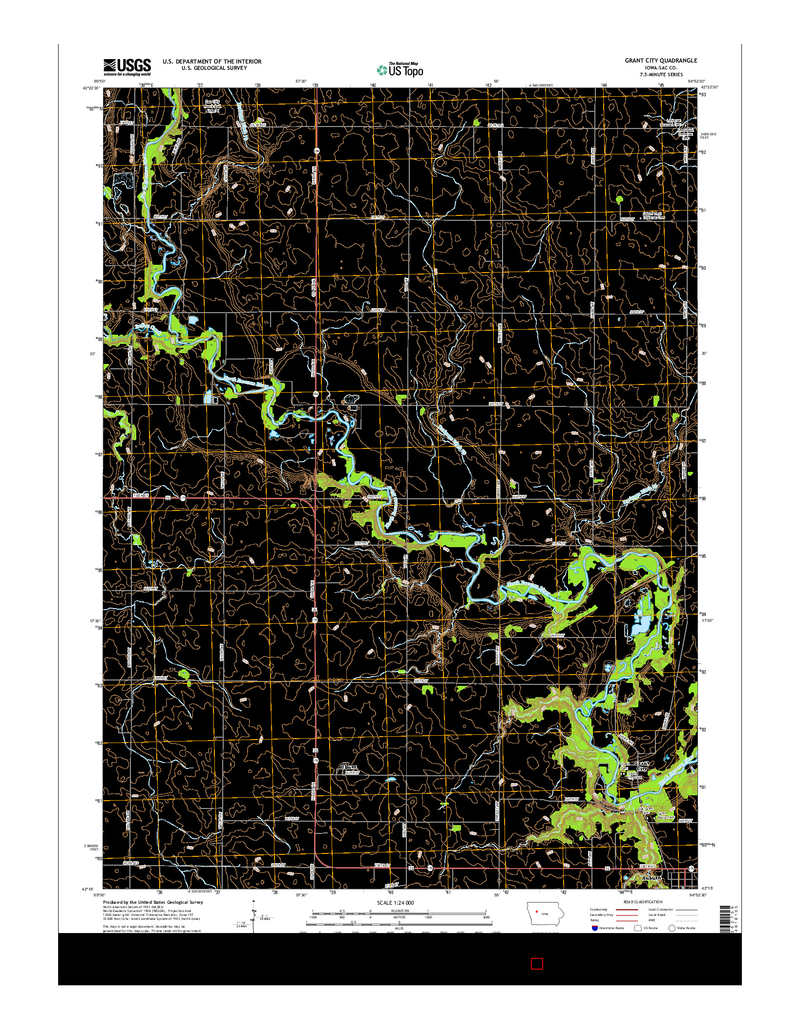 USGS US TOPO 7.5-MINUTE MAP FOR GRANT CITY, IA 2015