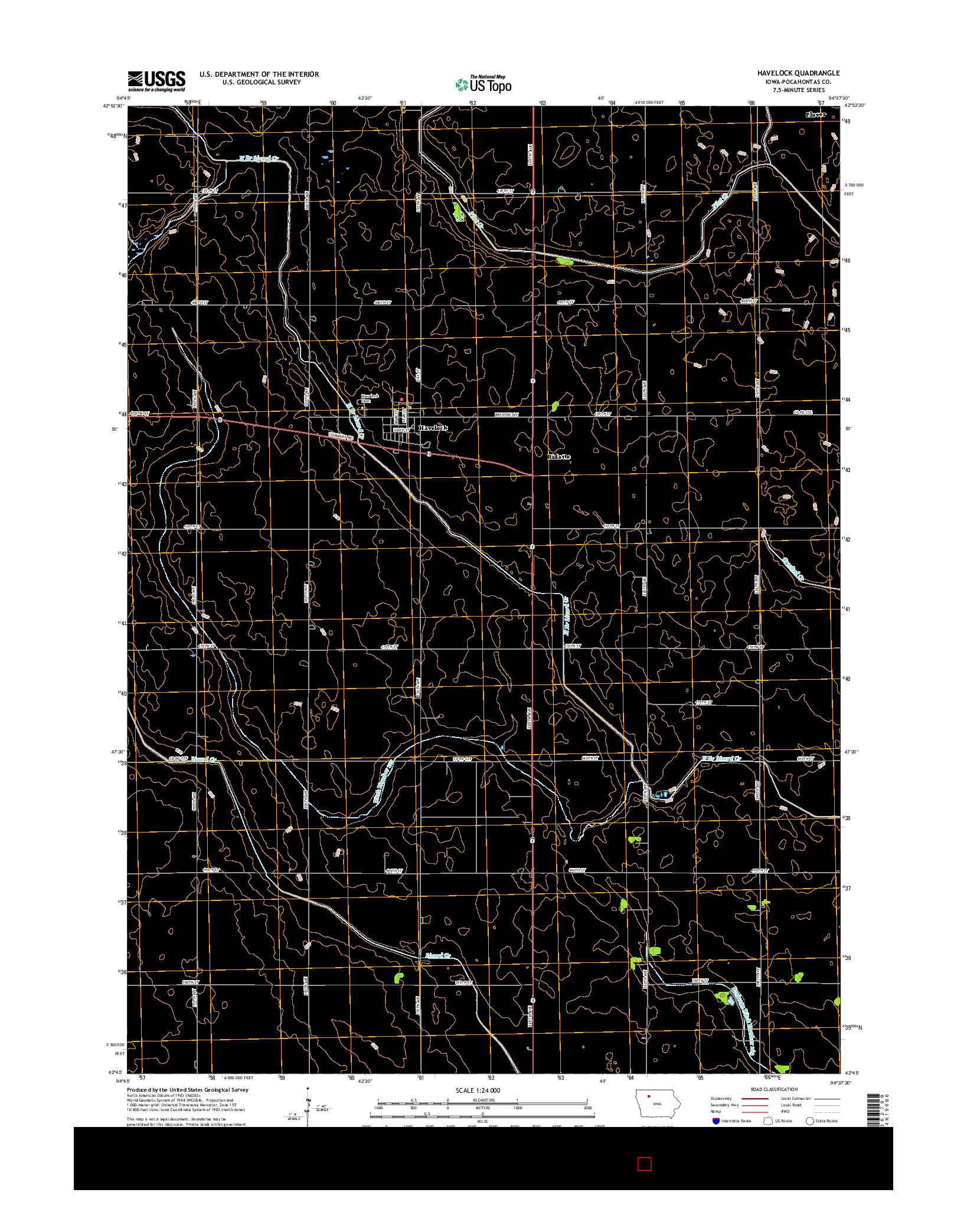 USGS US TOPO 7.5-MINUTE MAP FOR HAVELOCK, IA 2015