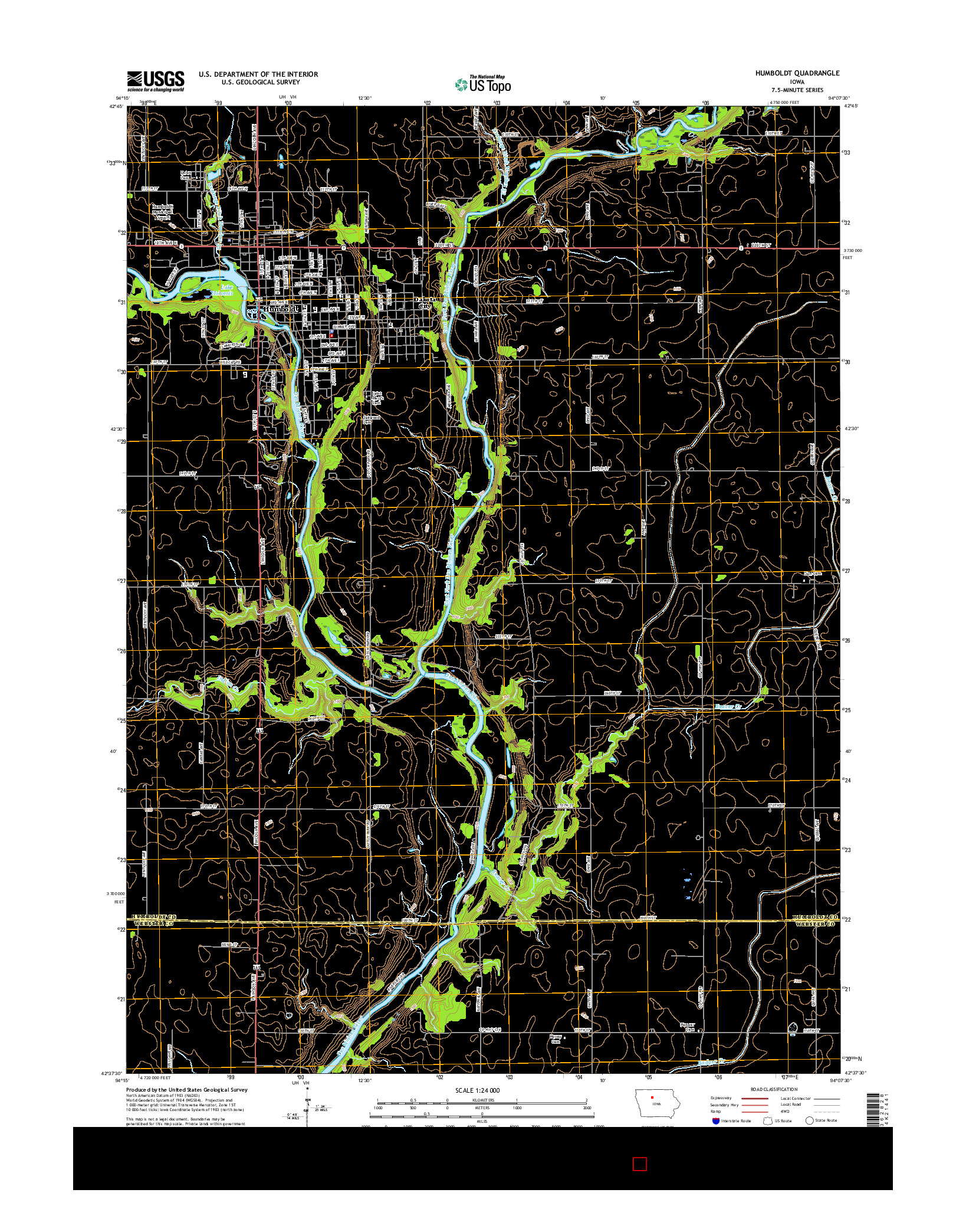 USGS US TOPO 7.5-MINUTE MAP FOR HUMBOLDT, IA 2015