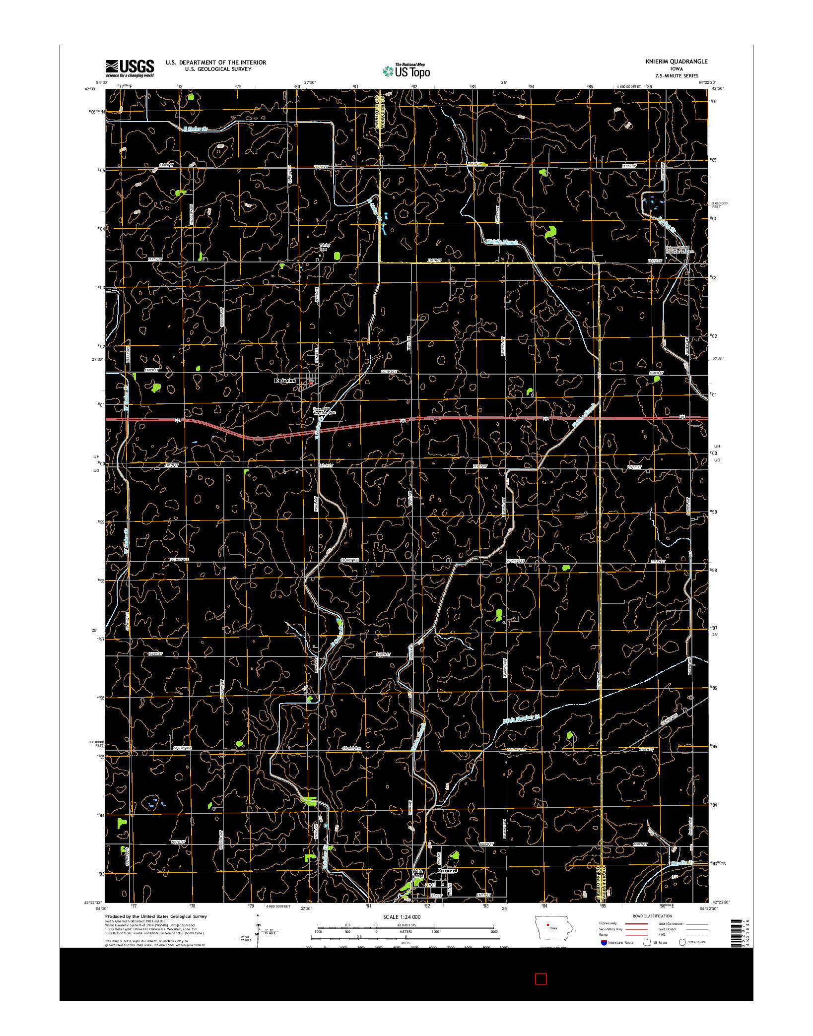 USGS US TOPO 7.5-MINUTE MAP FOR KNIERIM, IA 2015