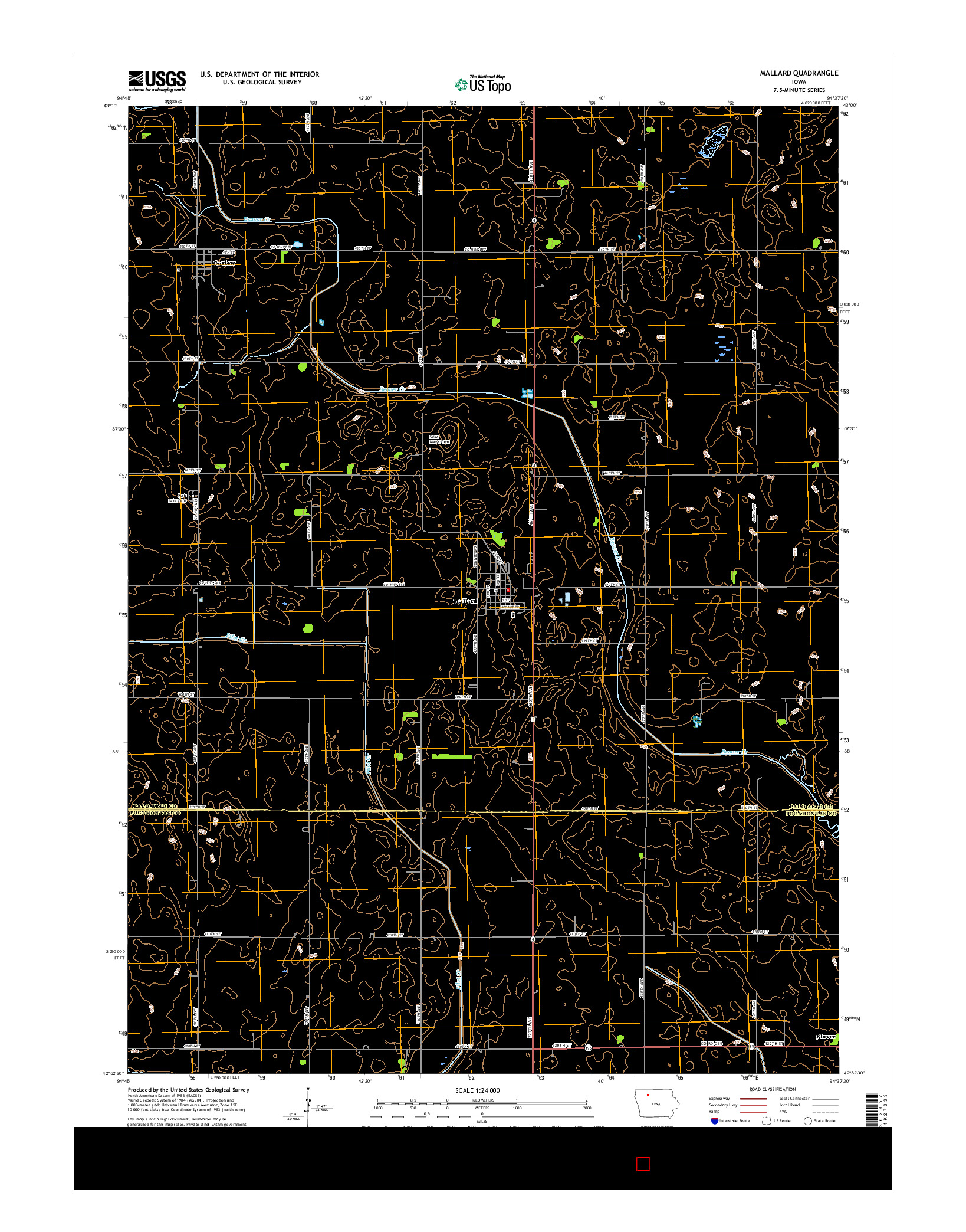 USGS US TOPO 7.5-MINUTE MAP FOR MALLARD, IA 2015