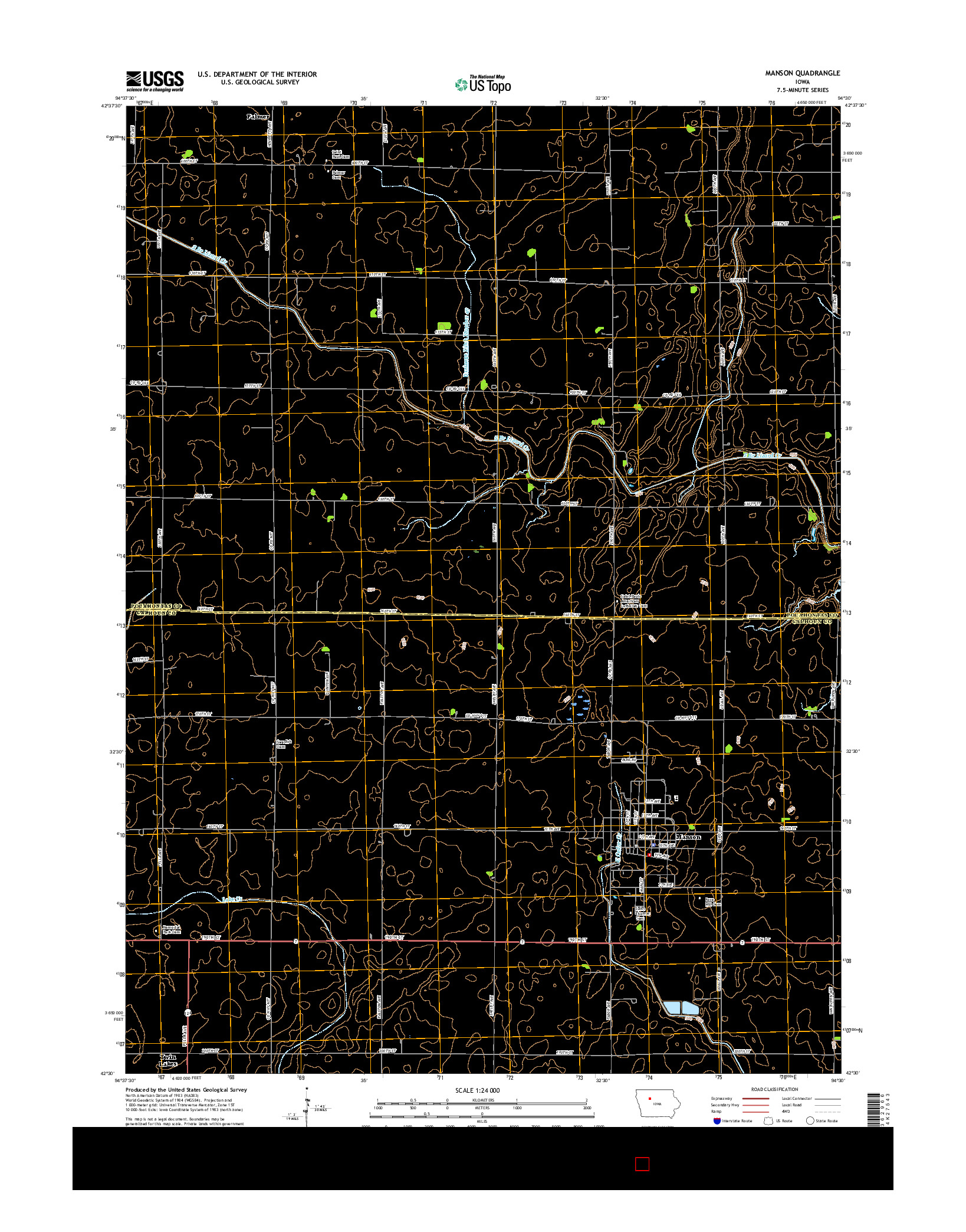 USGS US TOPO 7.5-MINUTE MAP FOR MANSON, IA 2015
