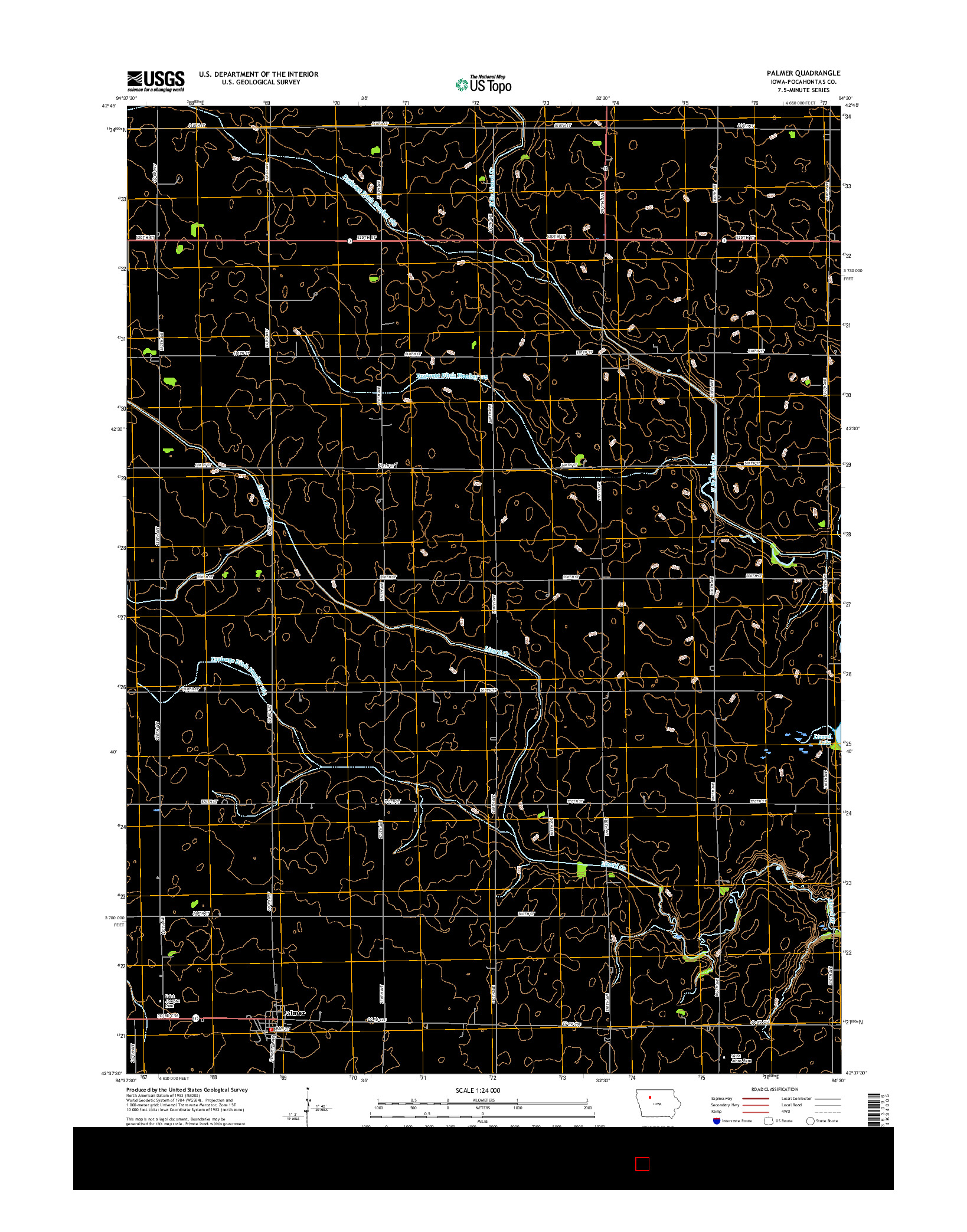 USGS US TOPO 7.5-MINUTE MAP FOR PALMER, IA 2015