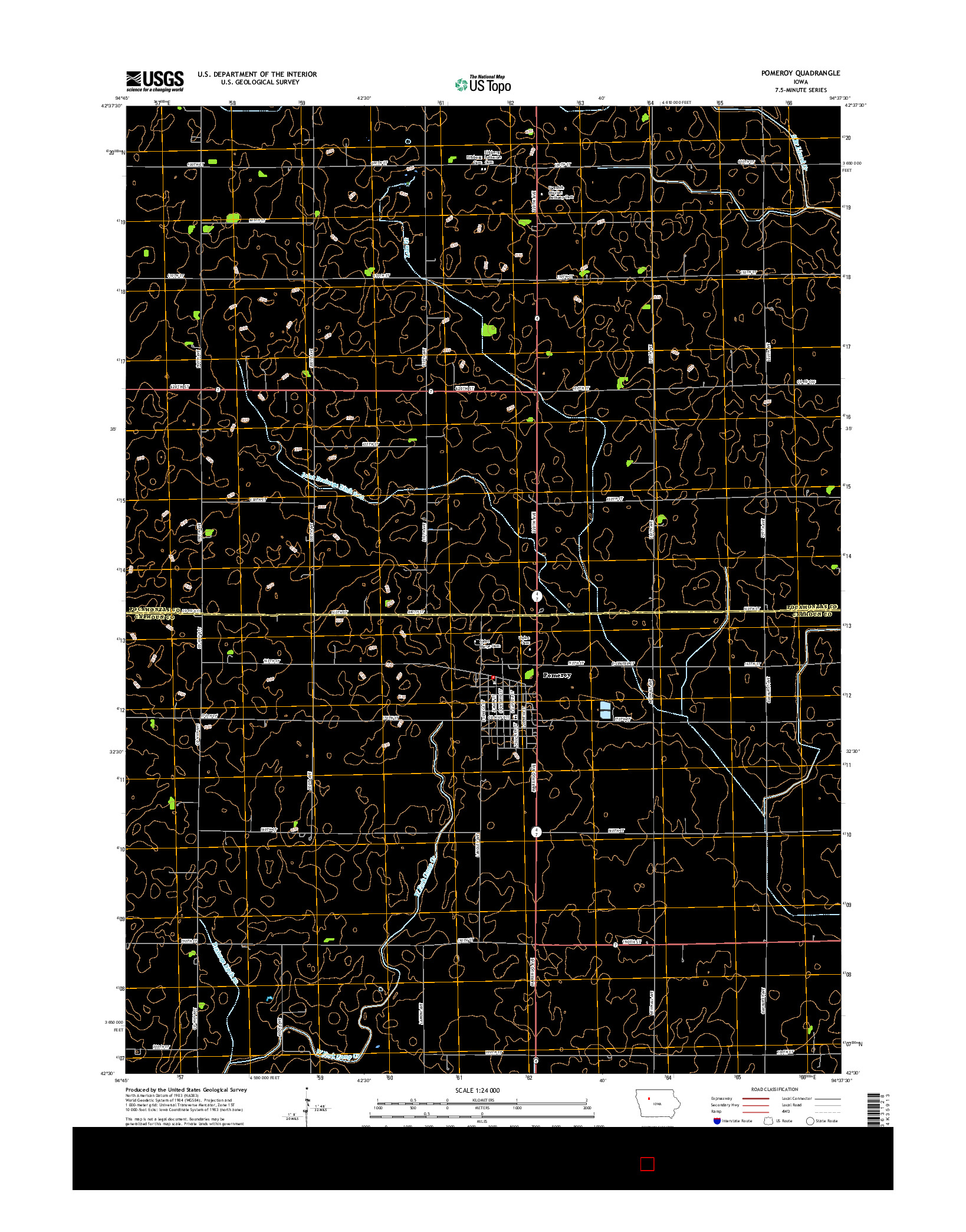 USGS US TOPO 7.5-MINUTE MAP FOR POMEROY, IA 2015