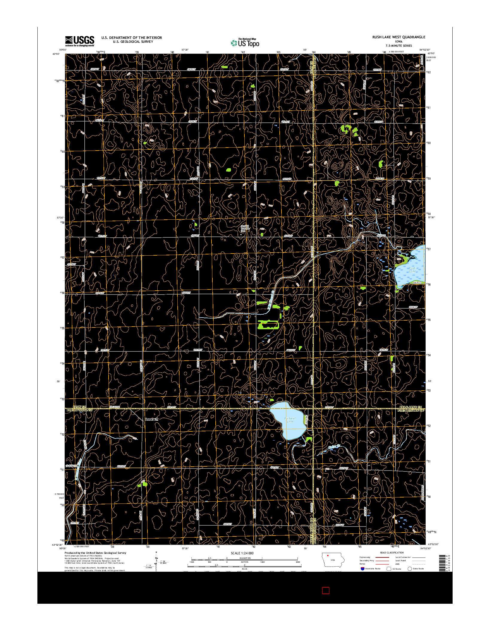 USGS US TOPO 7.5-MINUTE MAP FOR RUSH LAKE WEST, IA 2015