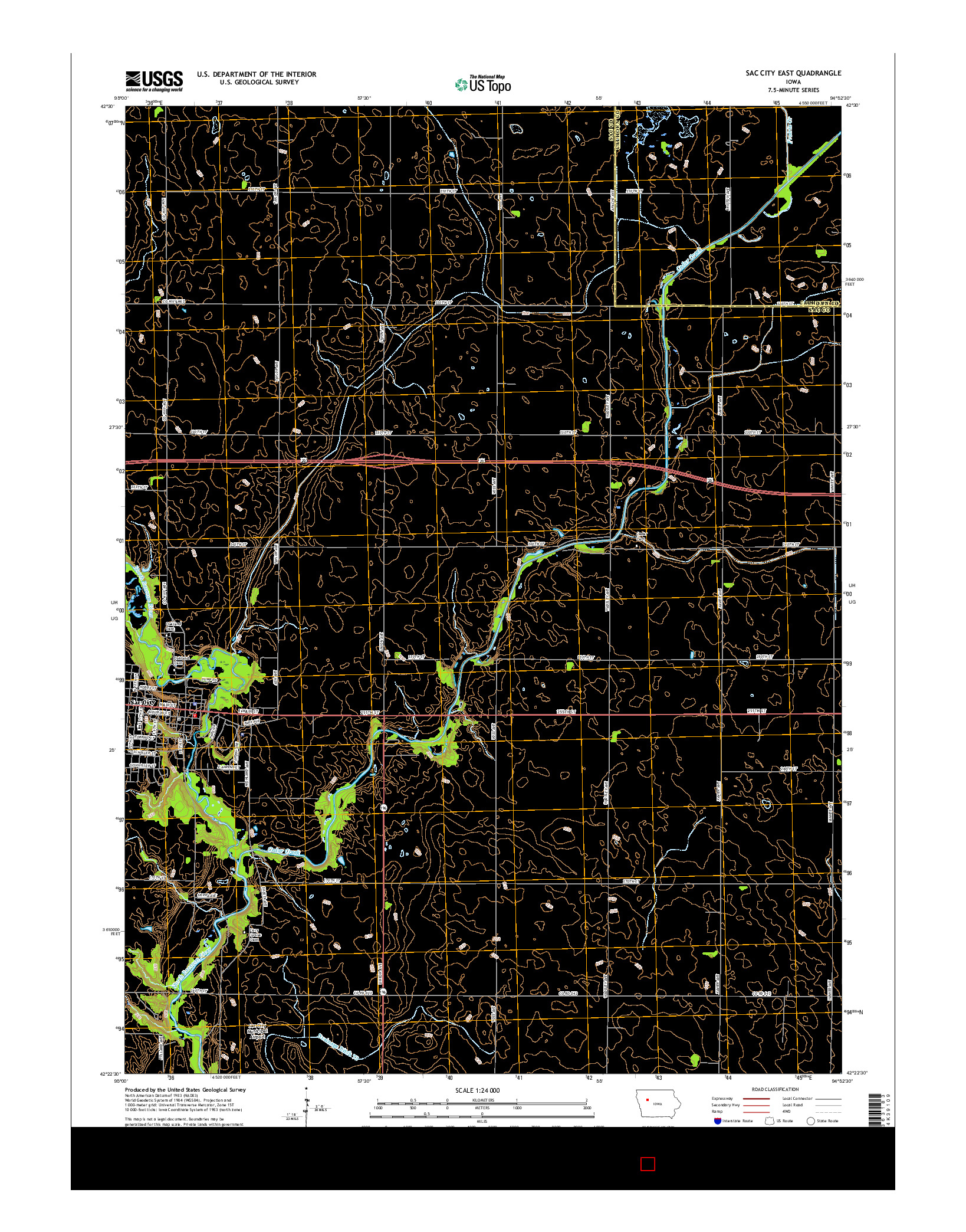 USGS US TOPO 7.5-MINUTE MAP FOR SAC CITY EAST, IA 2015
