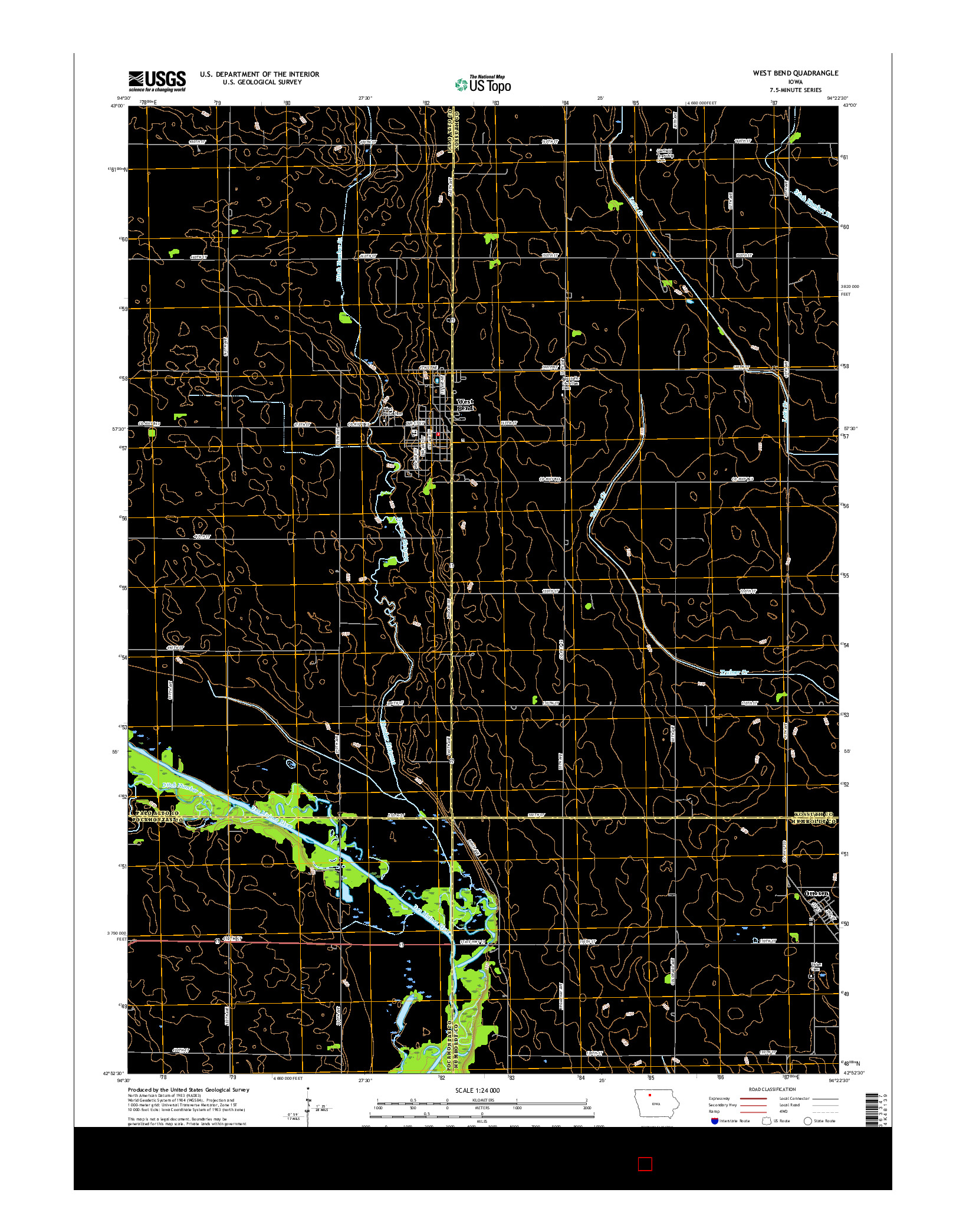 USGS US TOPO 7.5-MINUTE MAP FOR WEST BEND, IA 2015