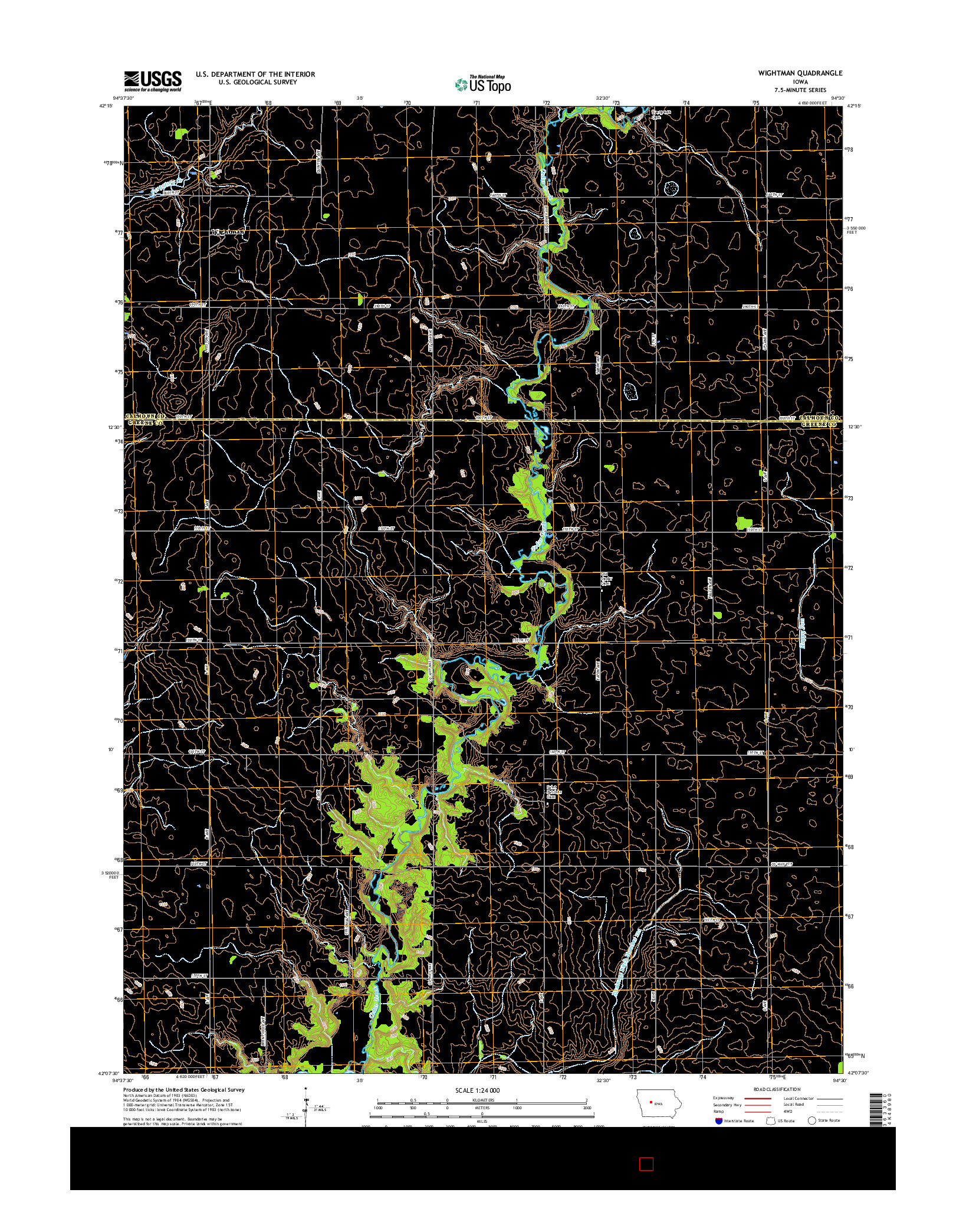USGS US TOPO 7.5-MINUTE MAP FOR WIGHTMAN, IA 2015