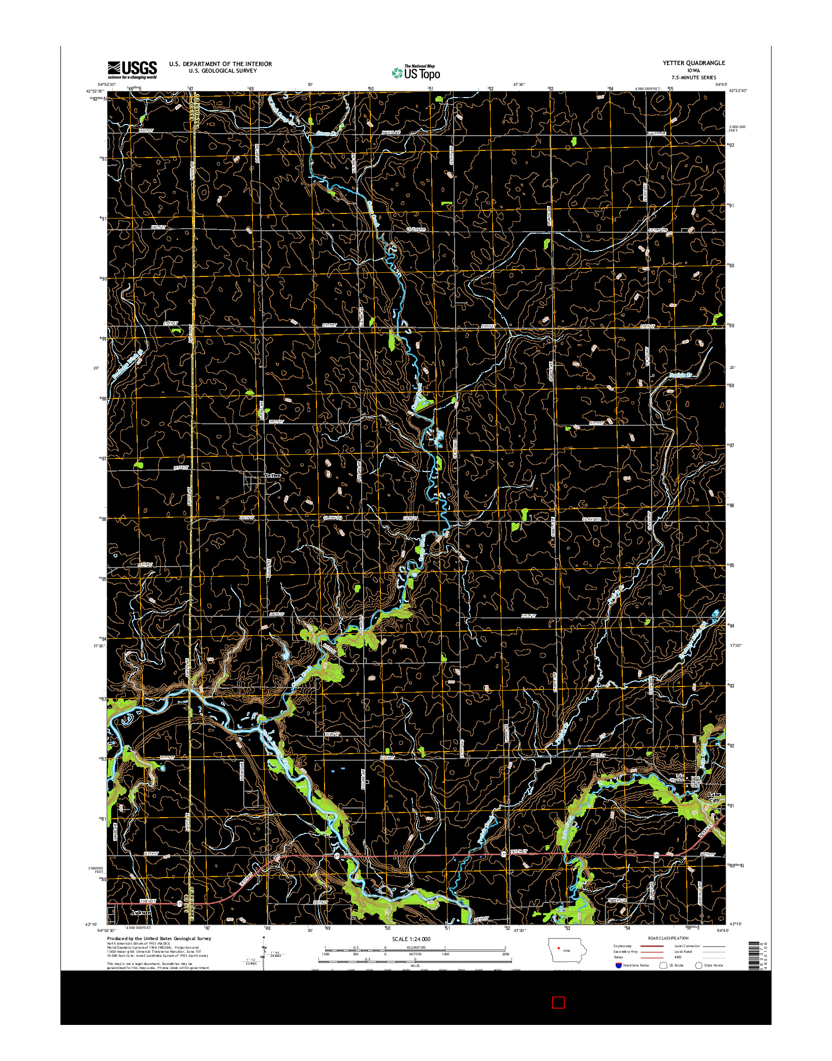 USGS US TOPO 7.5-MINUTE MAP FOR YETTER, IA 2015