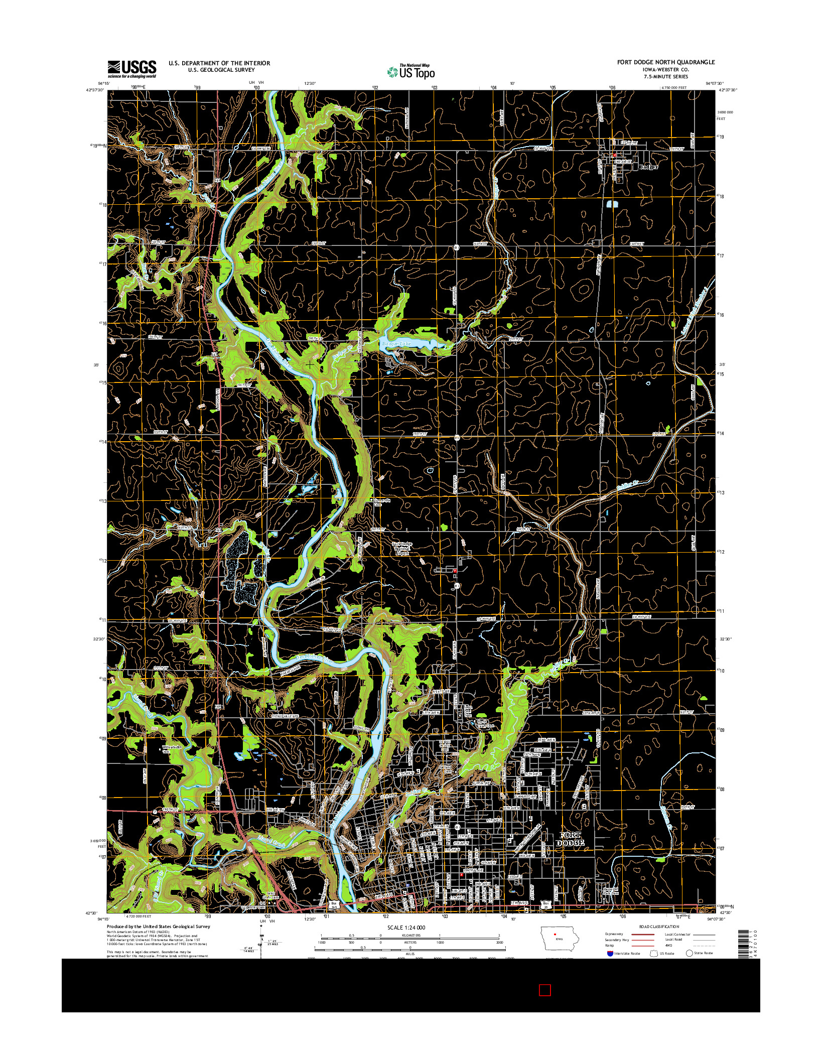 USGS US TOPO 7.5-MINUTE MAP FOR FORT DODGE NORTH, IA 2015
