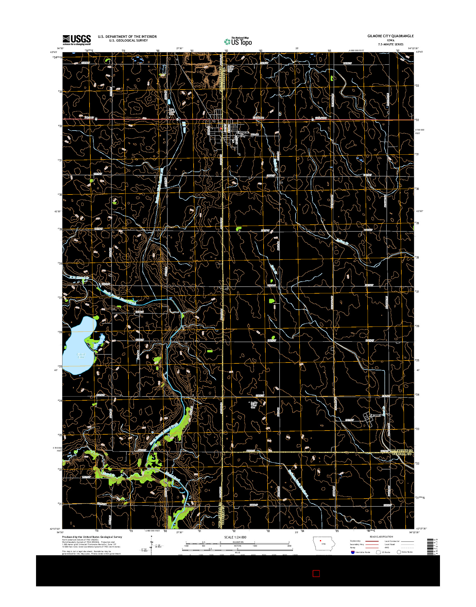 USGS US TOPO 7.5-MINUTE MAP FOR GILMORE CITY, IA 2015