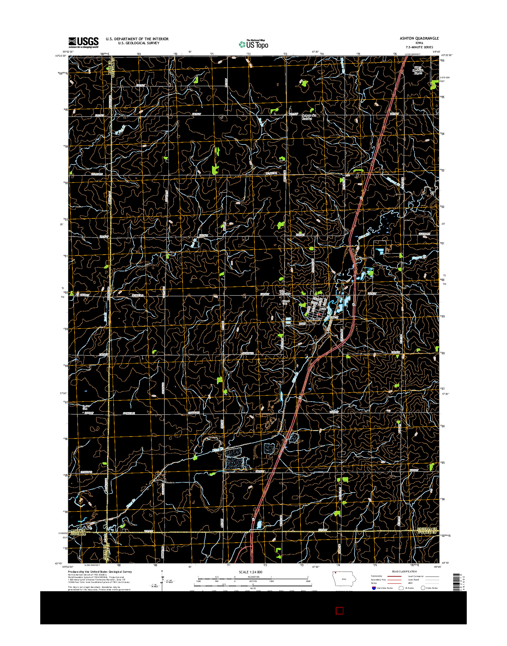 USGS US TOPO 7.5-MINUTE MAP FOR ASHTON, IA 2015