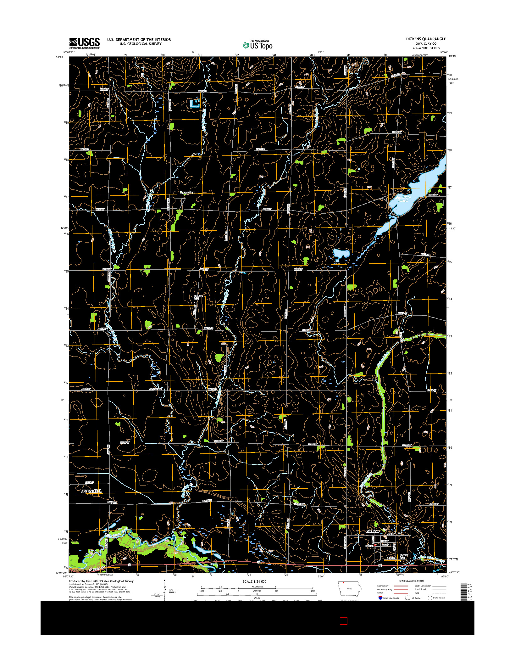 USGS US TOPO 7.5-MINUTE MAP FOR DICKENS, IA 2015