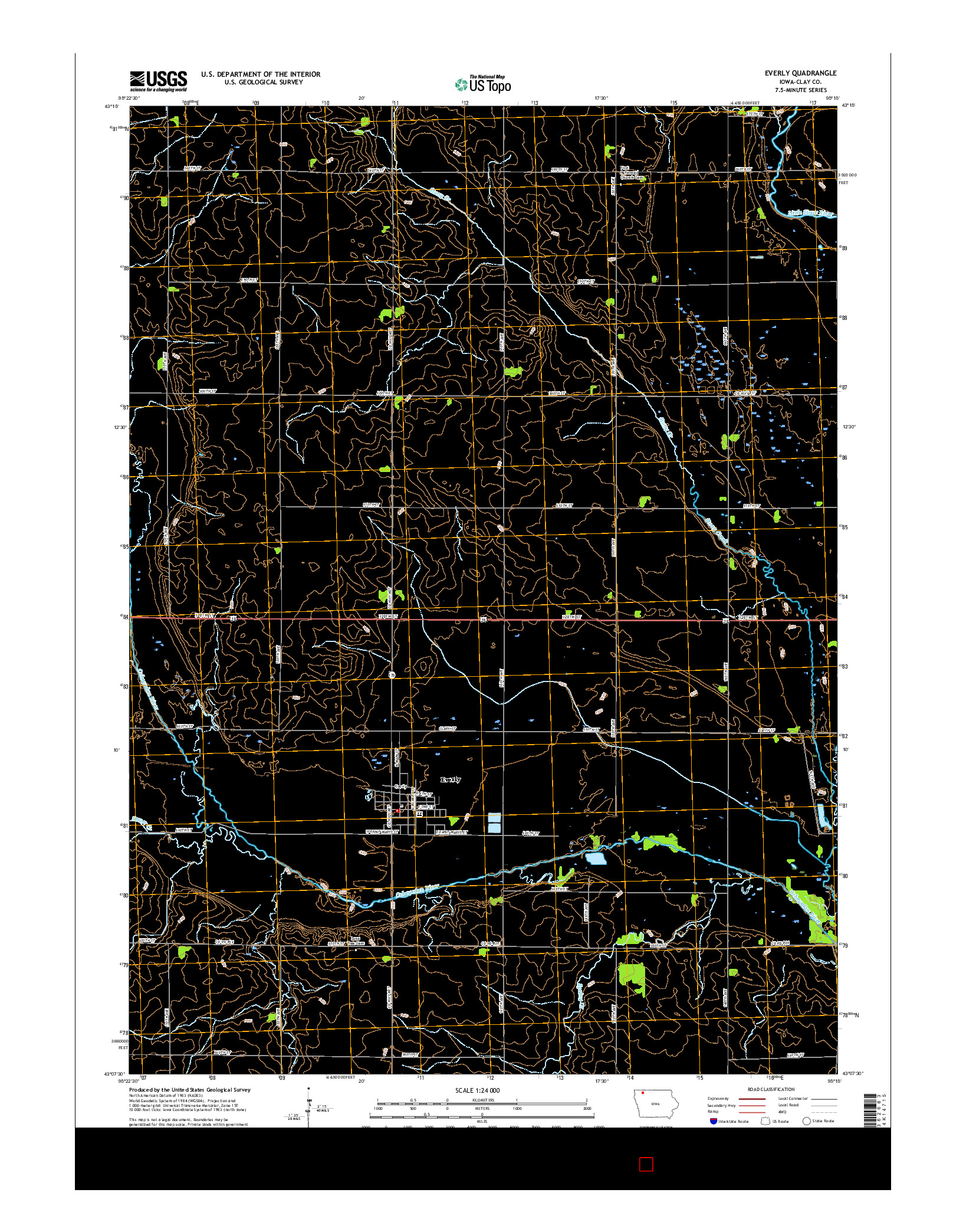 USGS US TOPO 7.5-MINUTE MAP FOR EVERLY, IA 2015
