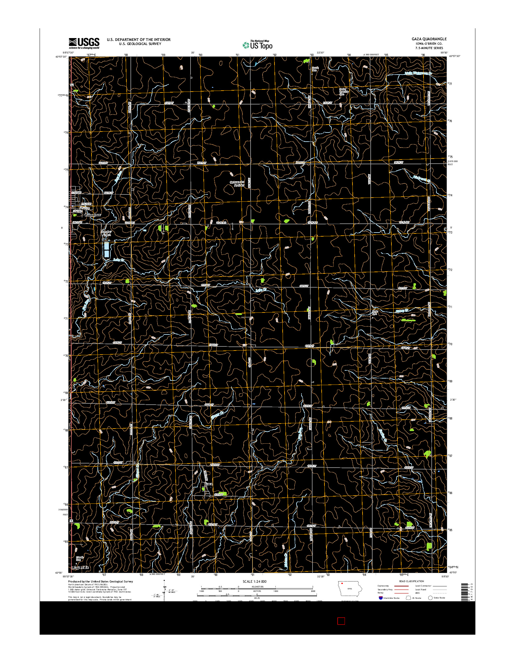 USGS US TOPO 7.5-MINUTE MAP FOR GAZA, IA 2015