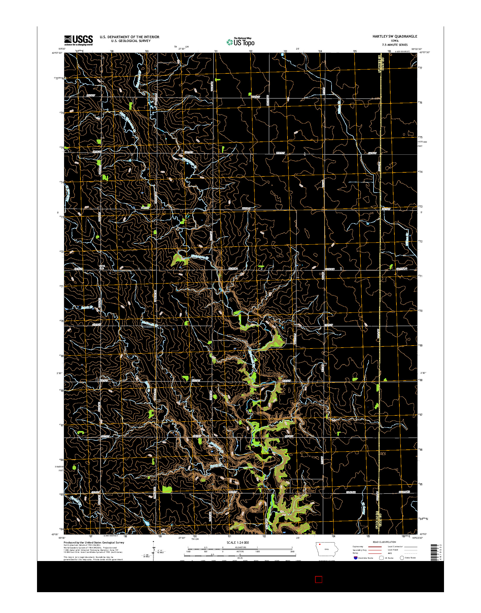USGS US TOPO 7.5-MINUTE MAP FOR HARTLEY SW, IA 2015