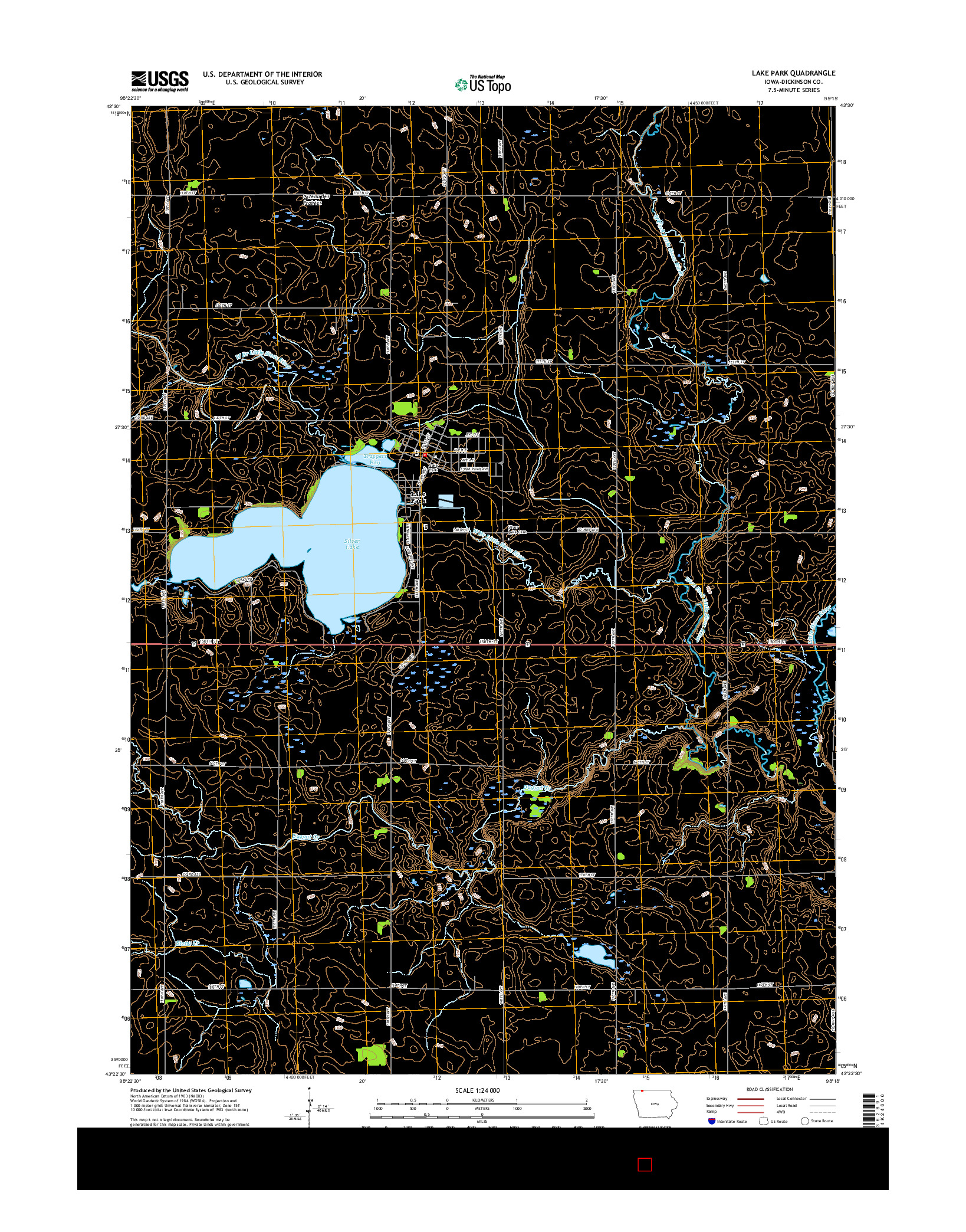 USGS US TOPO 7.5-MINUTE MAP FOR LAKE PARK, IA 2015