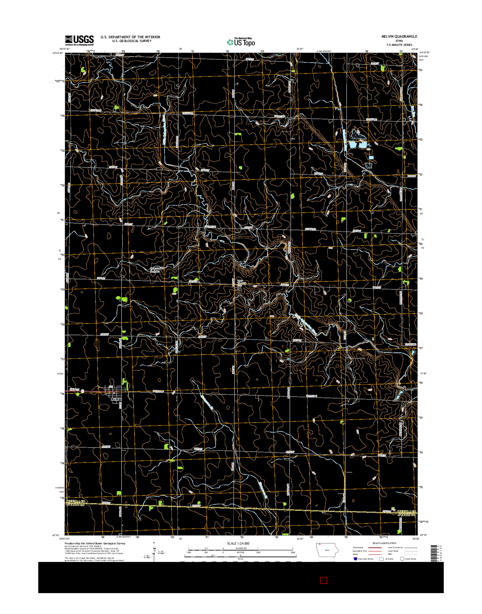 USGS US TOPO 7.5-MINUTE MAP FOR MELVIN, IA 2015