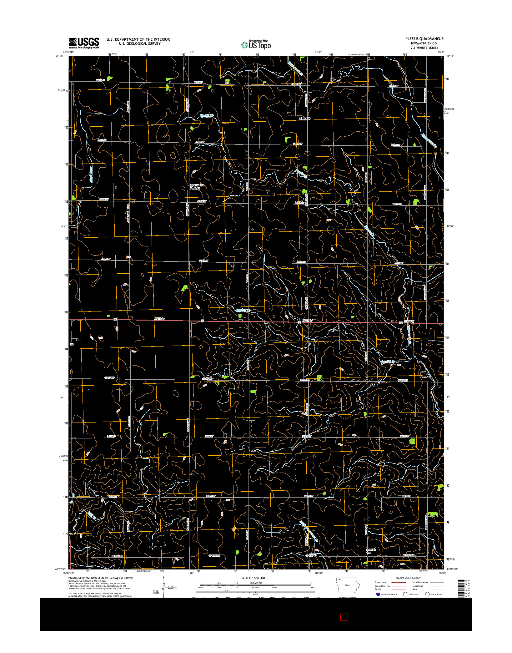USGS US TOPO 7.5-MINUTE MAP FOR PLESSIS, IA 2015