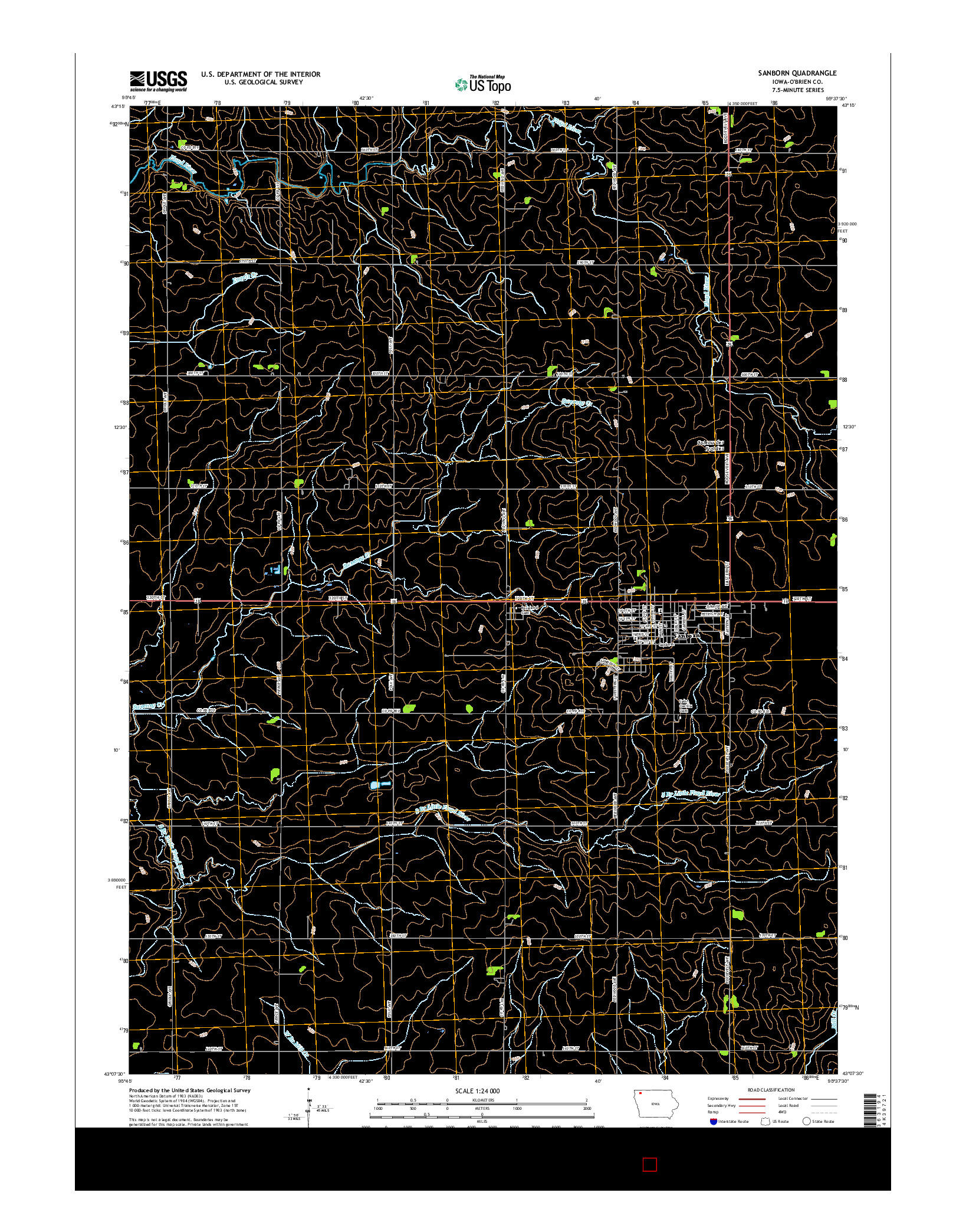 USGS US TOPO 7.5-MINUTE MAP FOR SANBORN, IA 2015