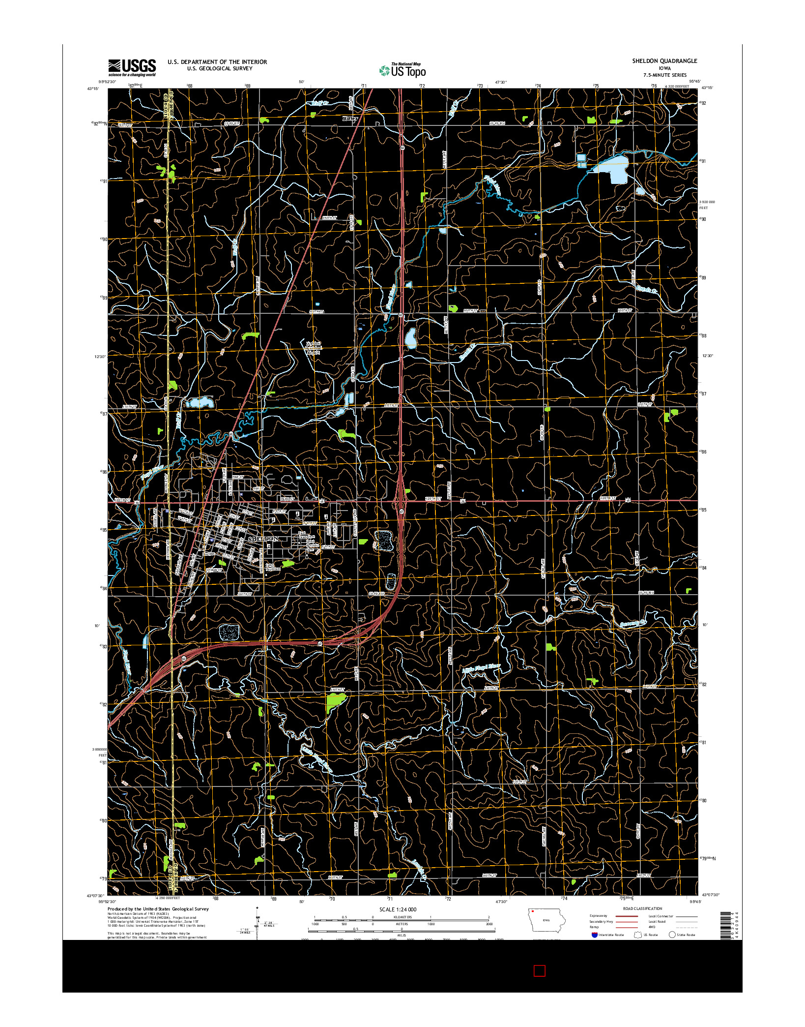 USGS US TOPO 7.5-MINUTE MAP FOR SHELDON, IA 2015