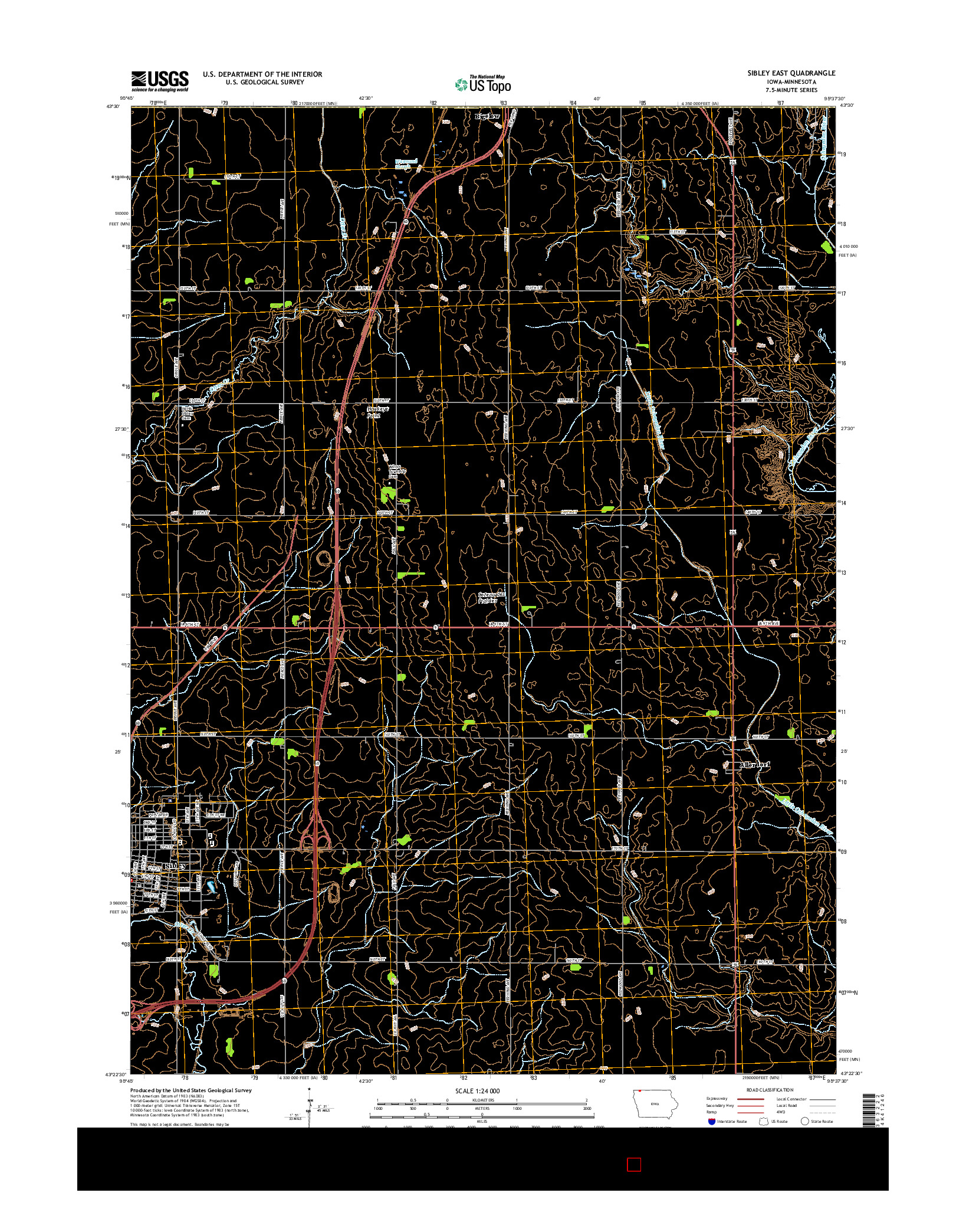 USGS US TOPO 7.5-MINUTE MAP FOR SIBLEY EAST, IA-MN 2015