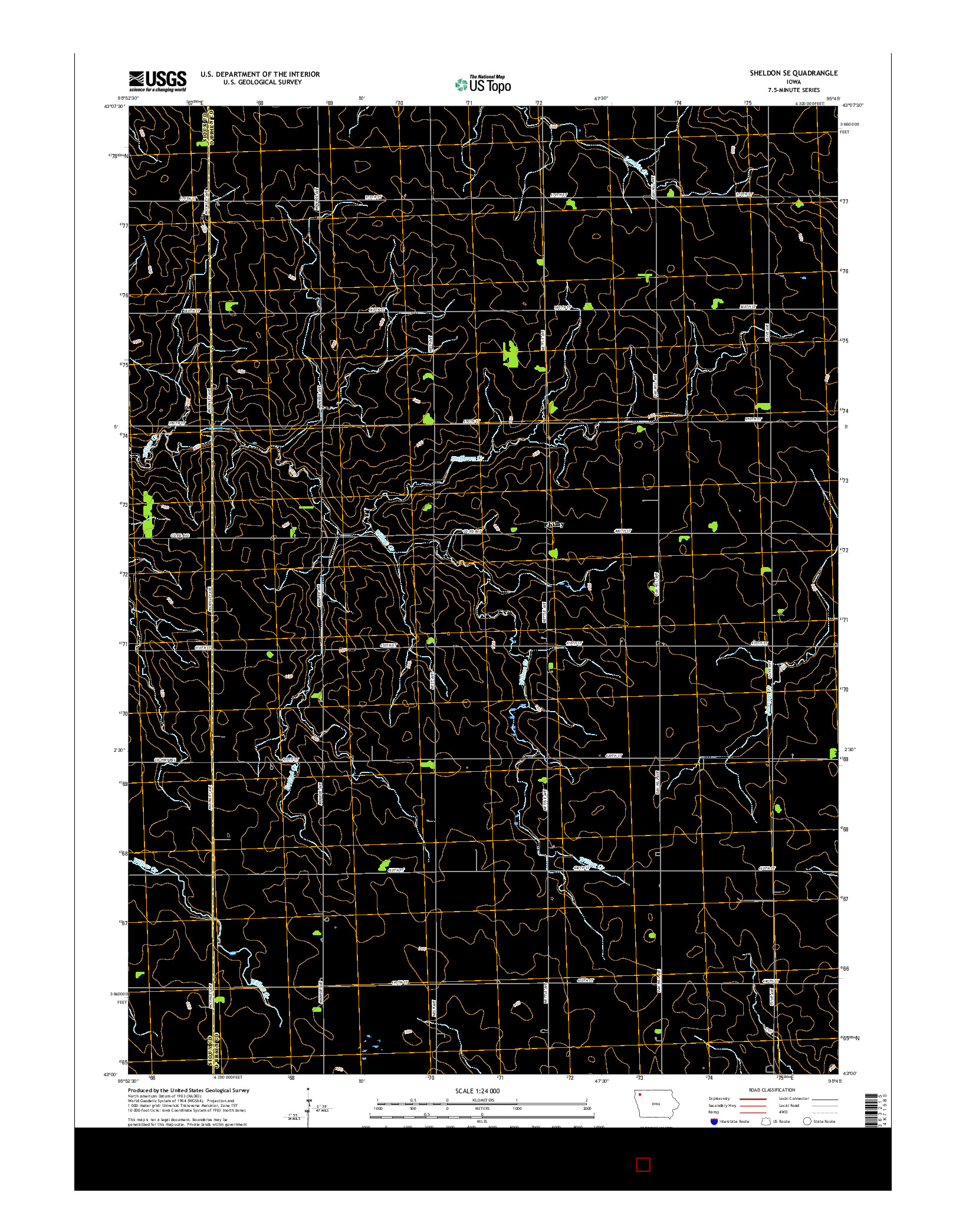 USGS US TOPO 7.5-MINUTE MAP FOR SHELDON SE, IA 2015