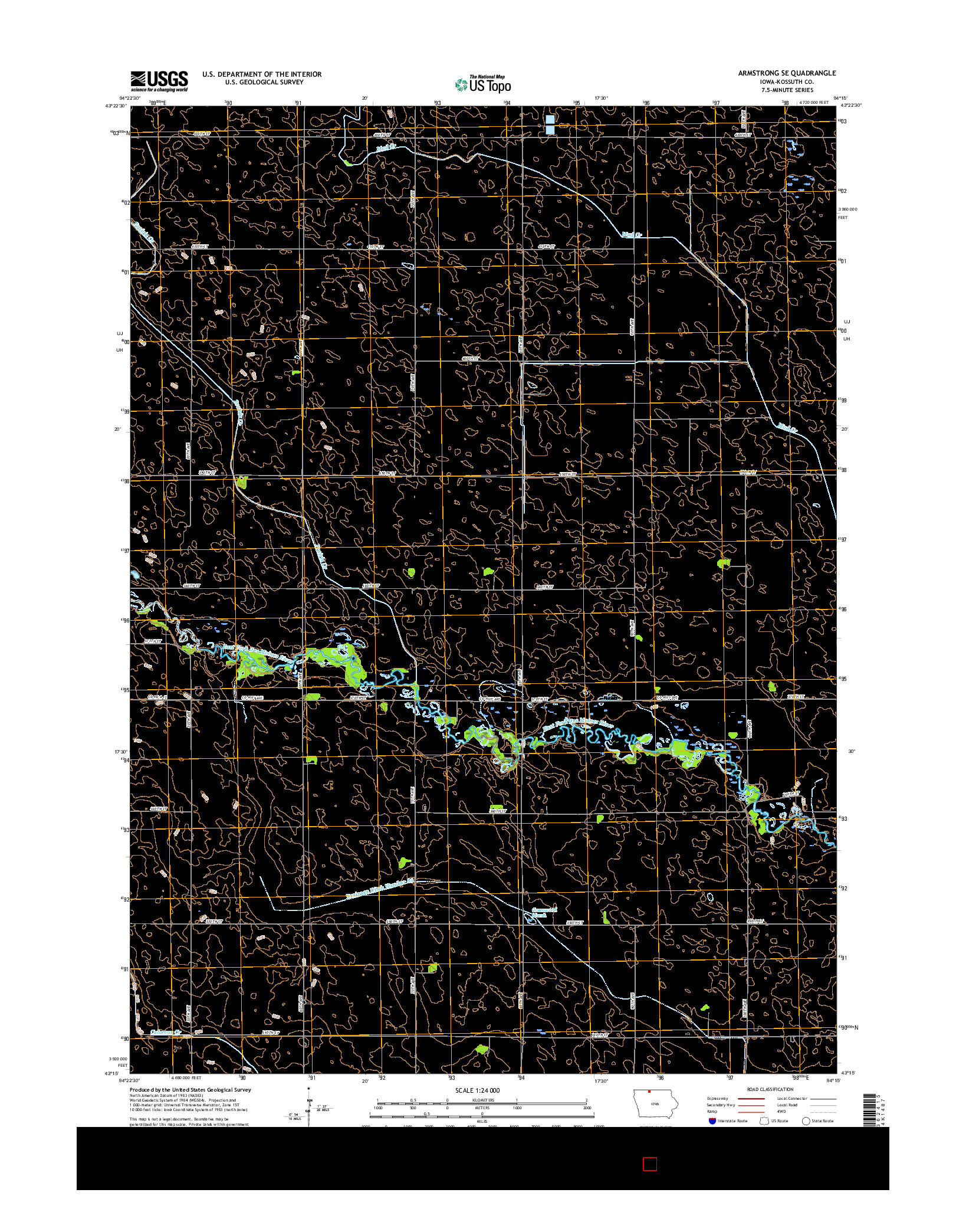 USGS US TOPO 7.5-MINUTE MAP FOR ARMSTRONG SE, IA 2015