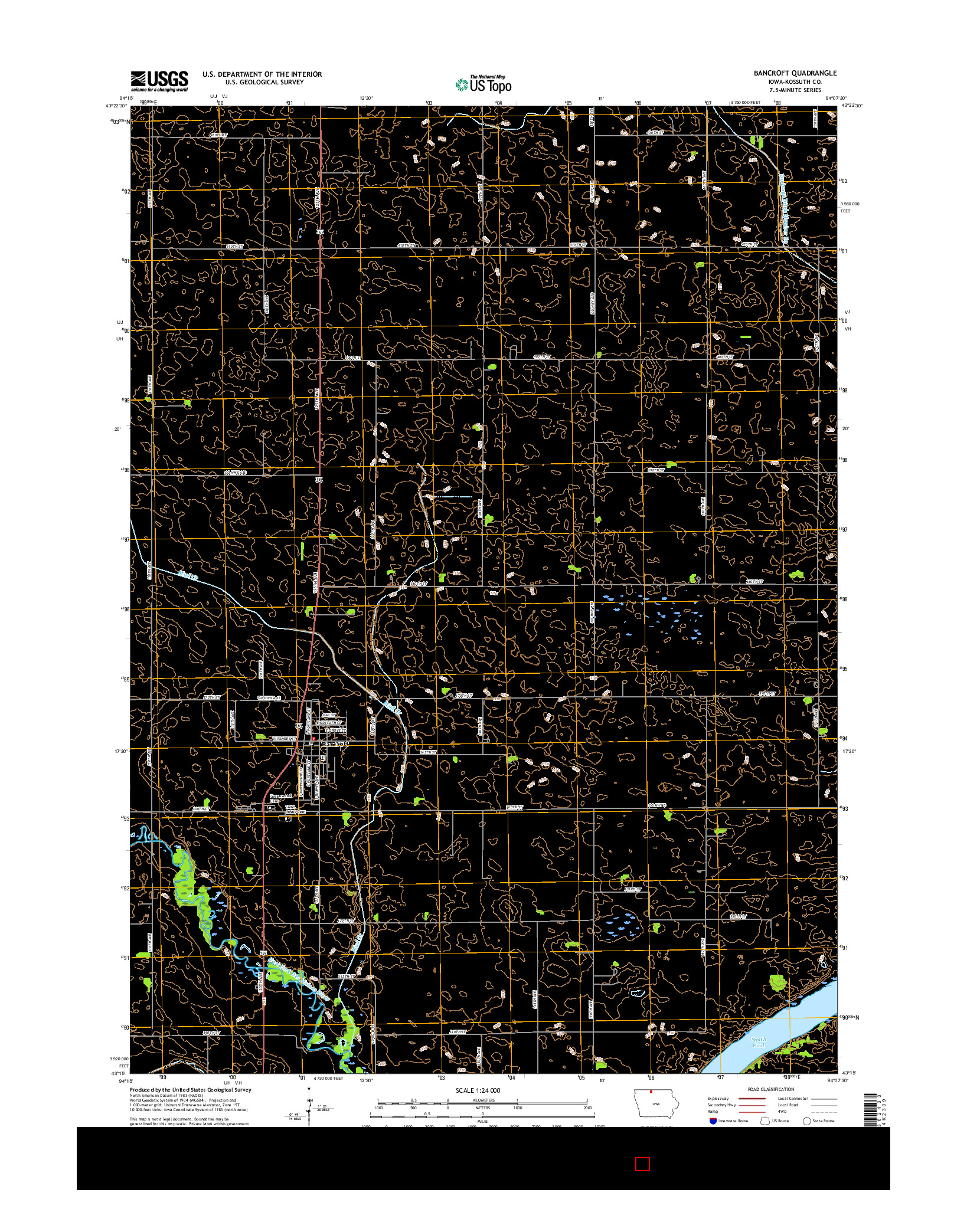 USGS US TOPO 7.5-MINUTE MAP FOR BANCROFT, IA 2015