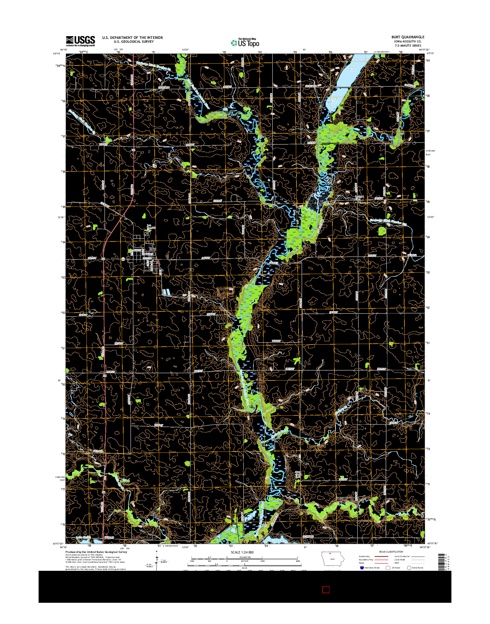 USGS US TOPO 7.5-MINUTE MAP FOR BURT, IA 2015