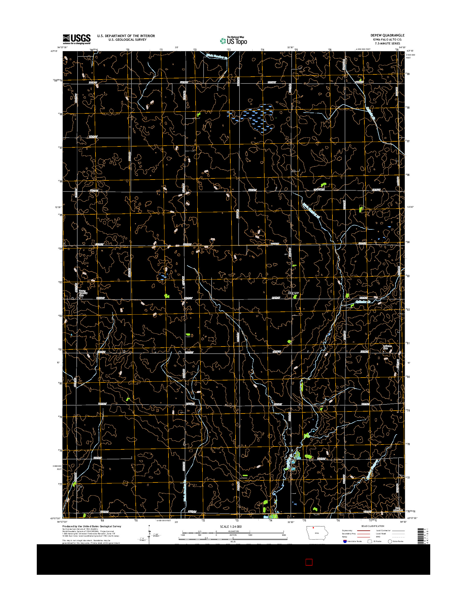 USGS US TOPO 7.5-MINUTE MAP FOR DEPEW, IA 2015
