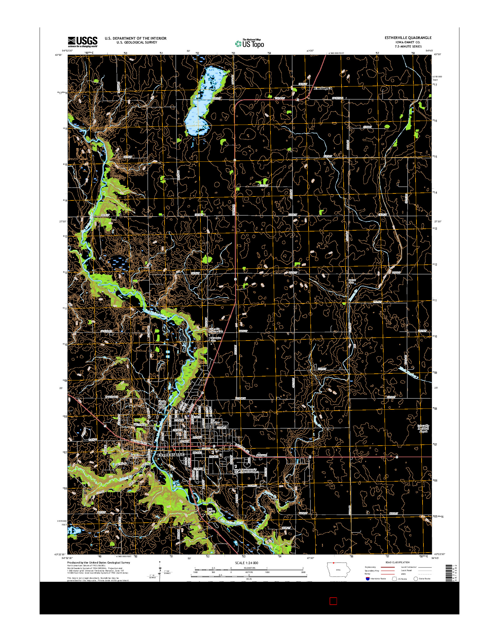 USGS US TOPO 7.5-MINUTE MAP FOR ESTHERVILLE, IA 2015